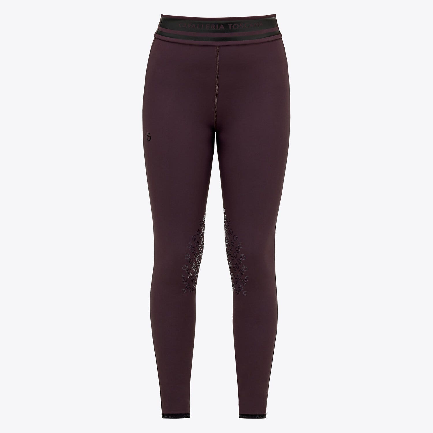 Cavalleria Toscana Girl's jersey leggings DARK PURPLE-1