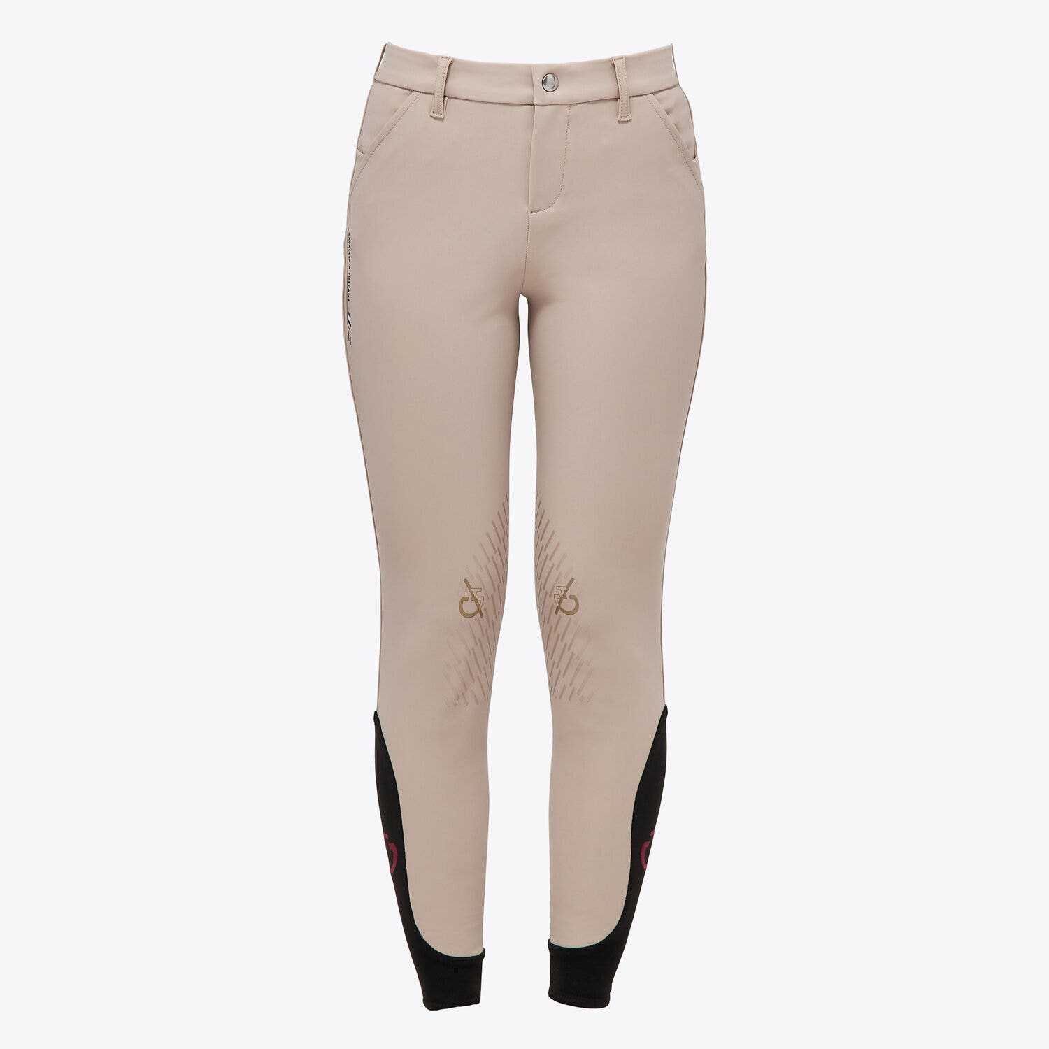 Cavalleria Toscana Girls’ riding breeches in four-way stretch technical fabric BEIGE-1