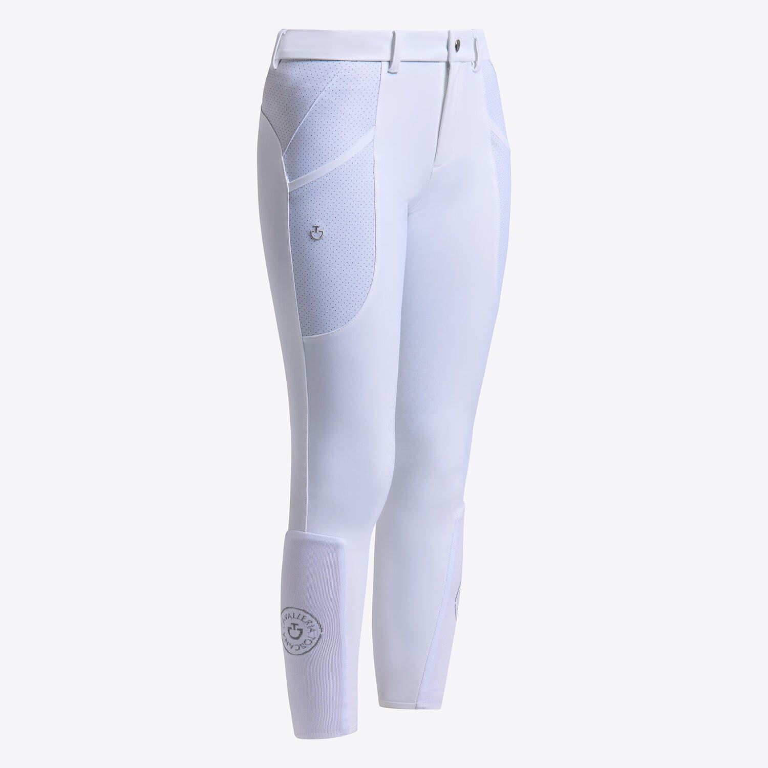 Cavalleria Toscana Girl's knee grip jumping breeches WHITE-1