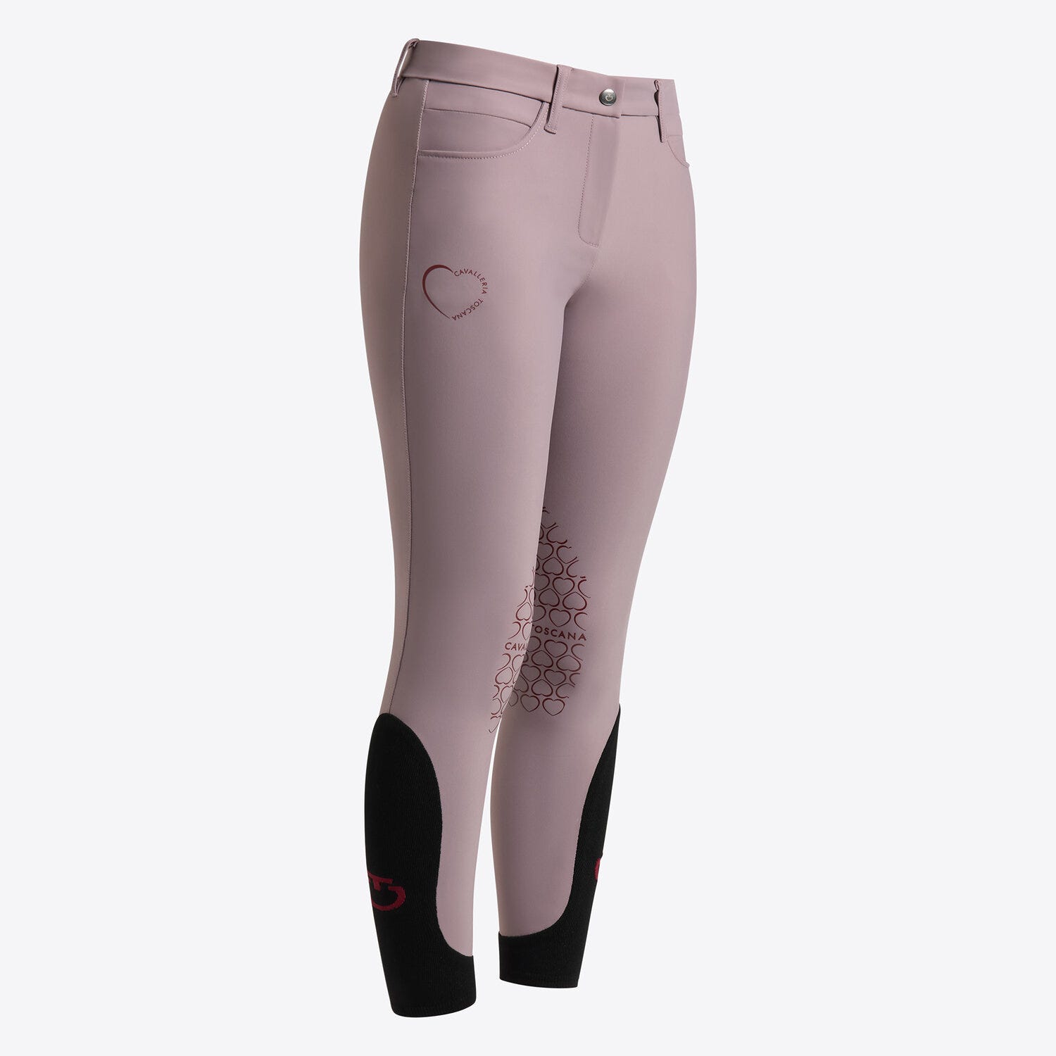 Cavalleria Toscana Pantaloni Cavalleria Toscana da Bambina Jumping Grip al Ginocchio con Mini Cuori GRAPE SHAKE-1