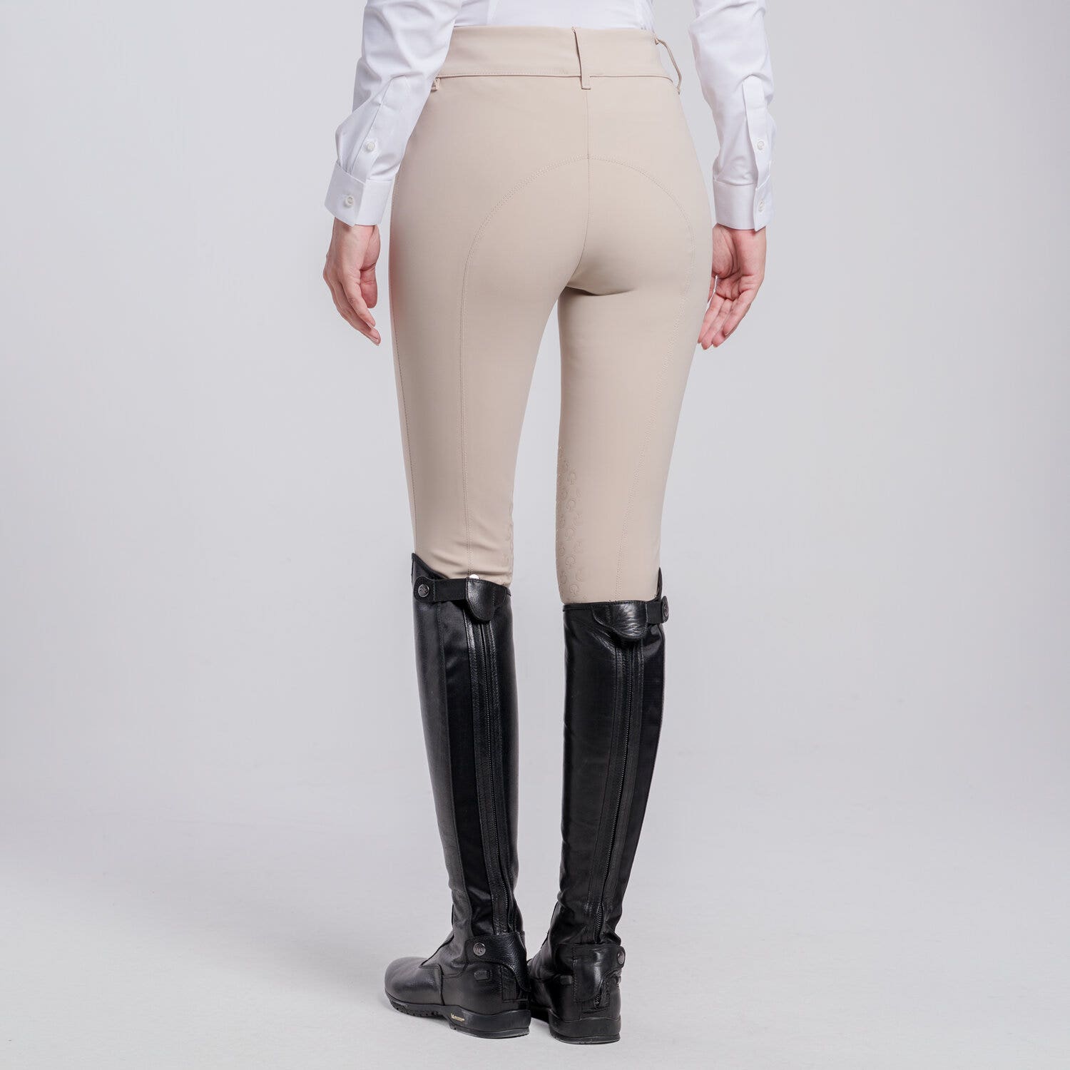 Cavalleria Toscana Women’s knee grip breeches BEIGE-2