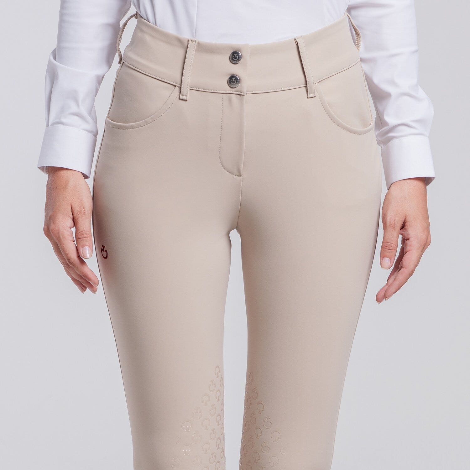 Cavalleria Toscana Women’s knee grip breeches BEIGE-3