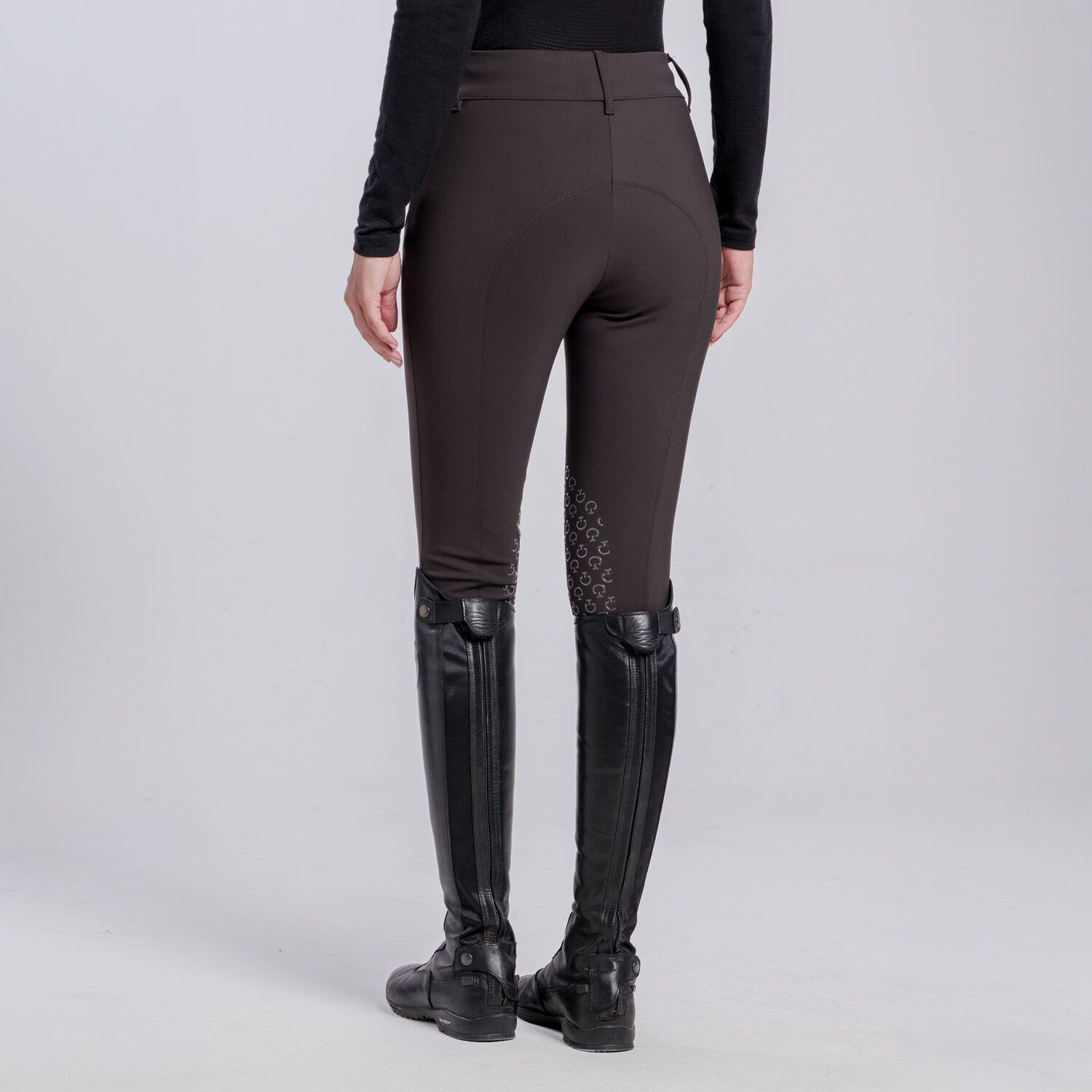 Cavalleria Toscana PANTALONI CON GRIP AL GINOCCHIO DA DONNA ESPRESSO-2
