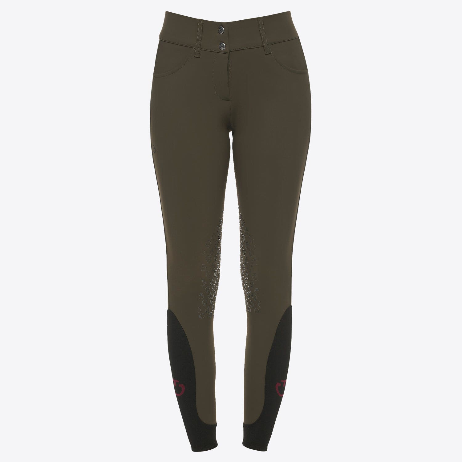 Cavalleria Toscana Women's high rise jumping breeches MILITARY GREEN-2