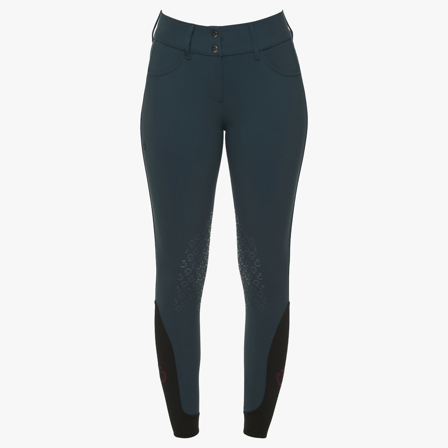 Cavalleria Toscana Women's high rise jumping breeches Petrol Green-2