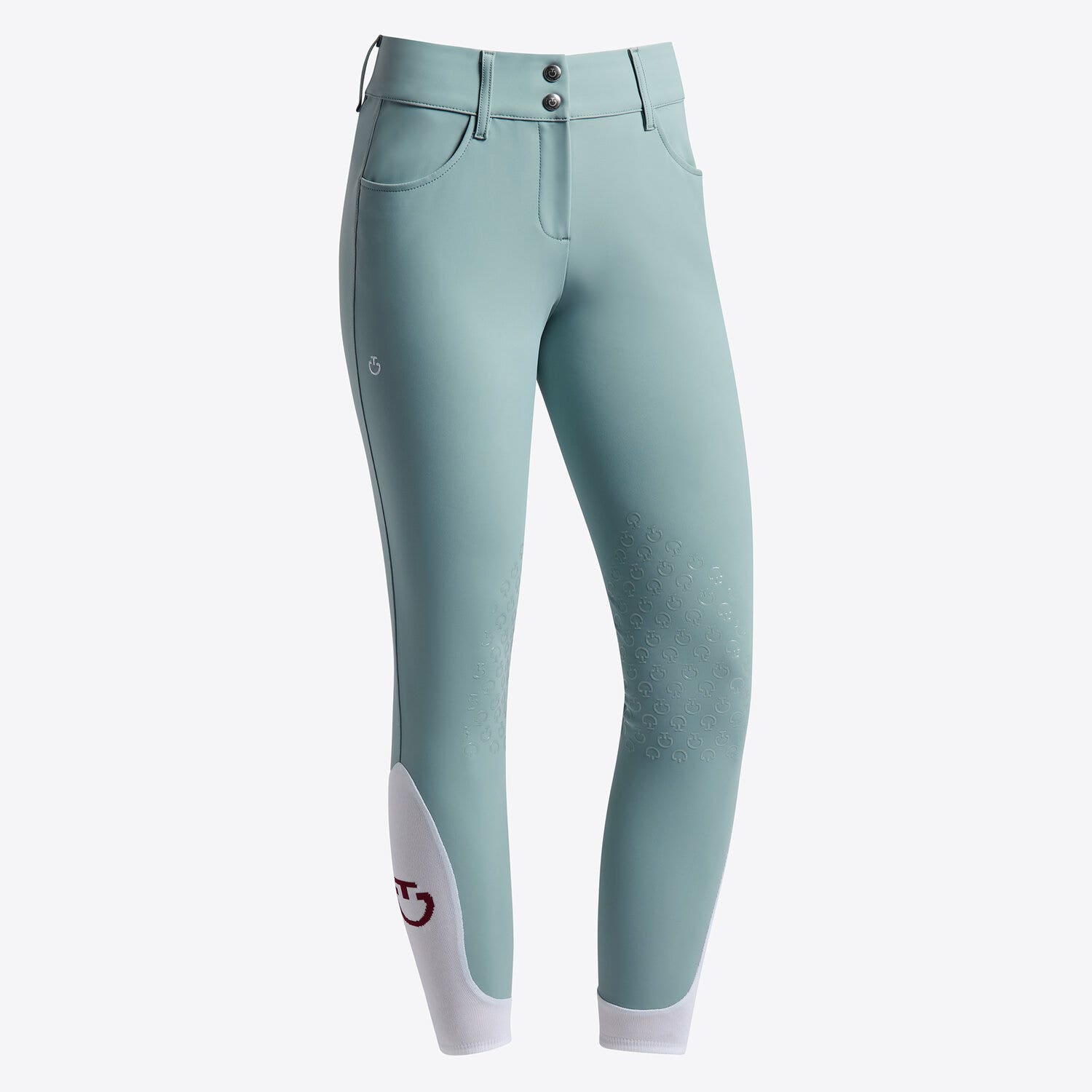 Cavalleria Toscana Cavalleria Toscana Women's knee grip jumping breeches LIGHT TEAL GREEN-1