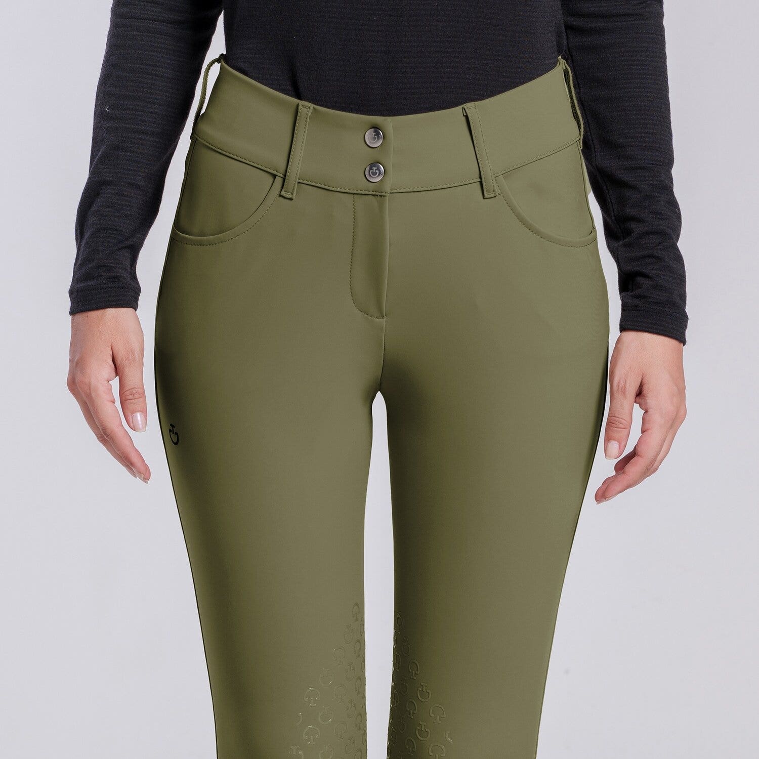 Cavalleria Toscana PANTALONI CON GRIP AL GINOCCHIO DA DONNA WINTER MOSS-3