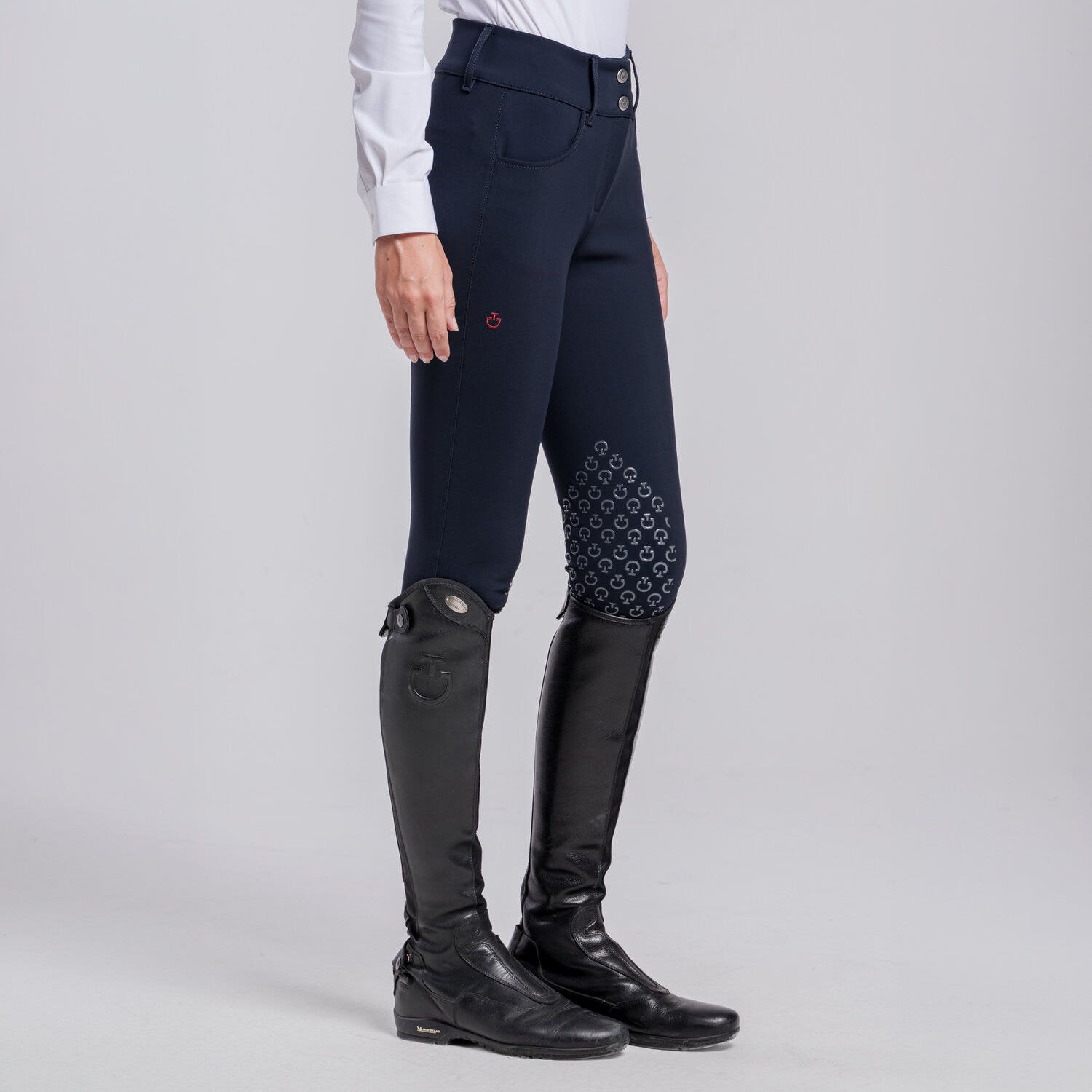 Cavalleria Toscana Women’s knee grip breeches NAVY-1