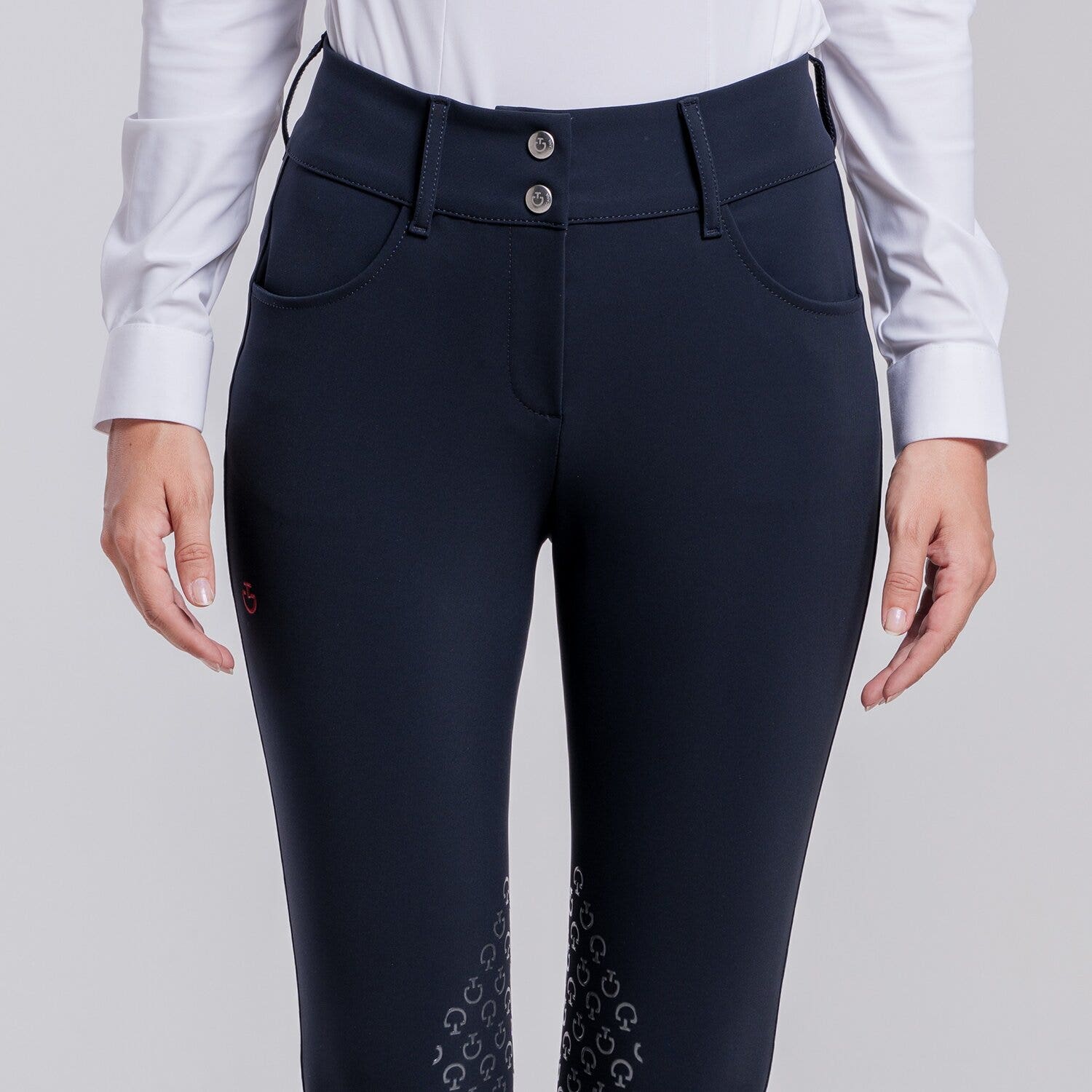Cavalleria Toscana Women’s knee grip breeches NAVY-3