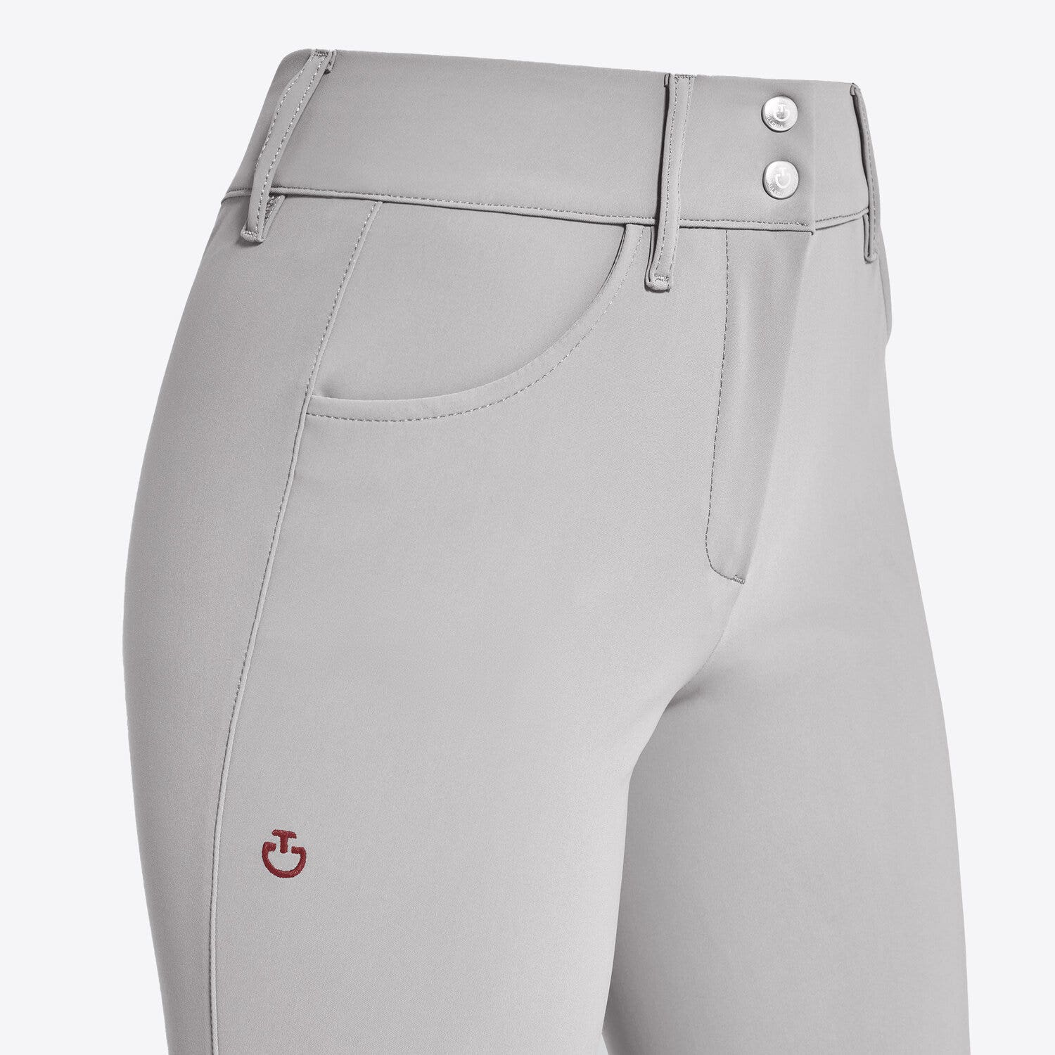 Cavalleria Toscana Women's knee grip breeches LIGHT GREY-3
