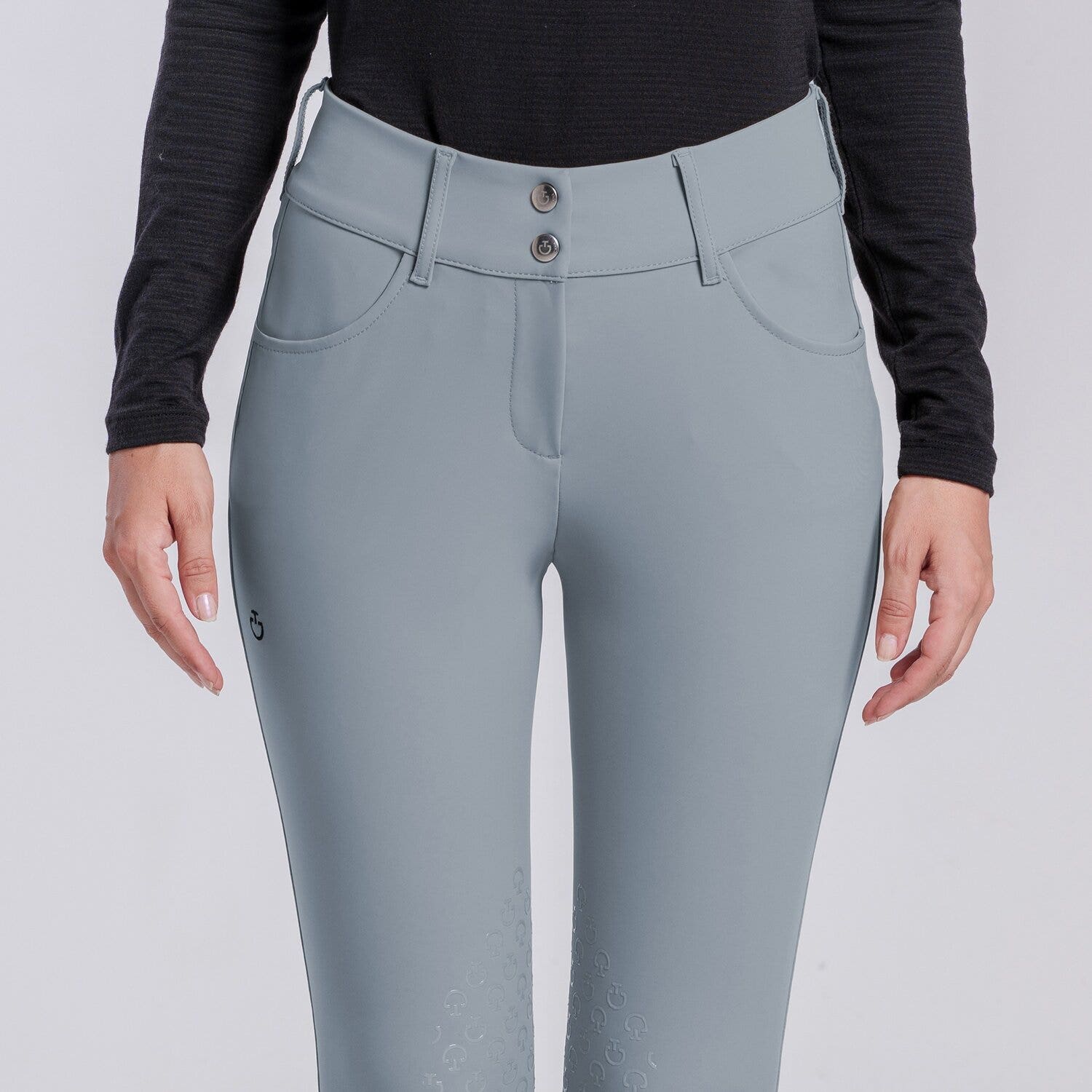 Cavalleria Toscana PANTALONI CON GRIP AL GINOCCHIO DA DONNA WINDWARD BLUE-3