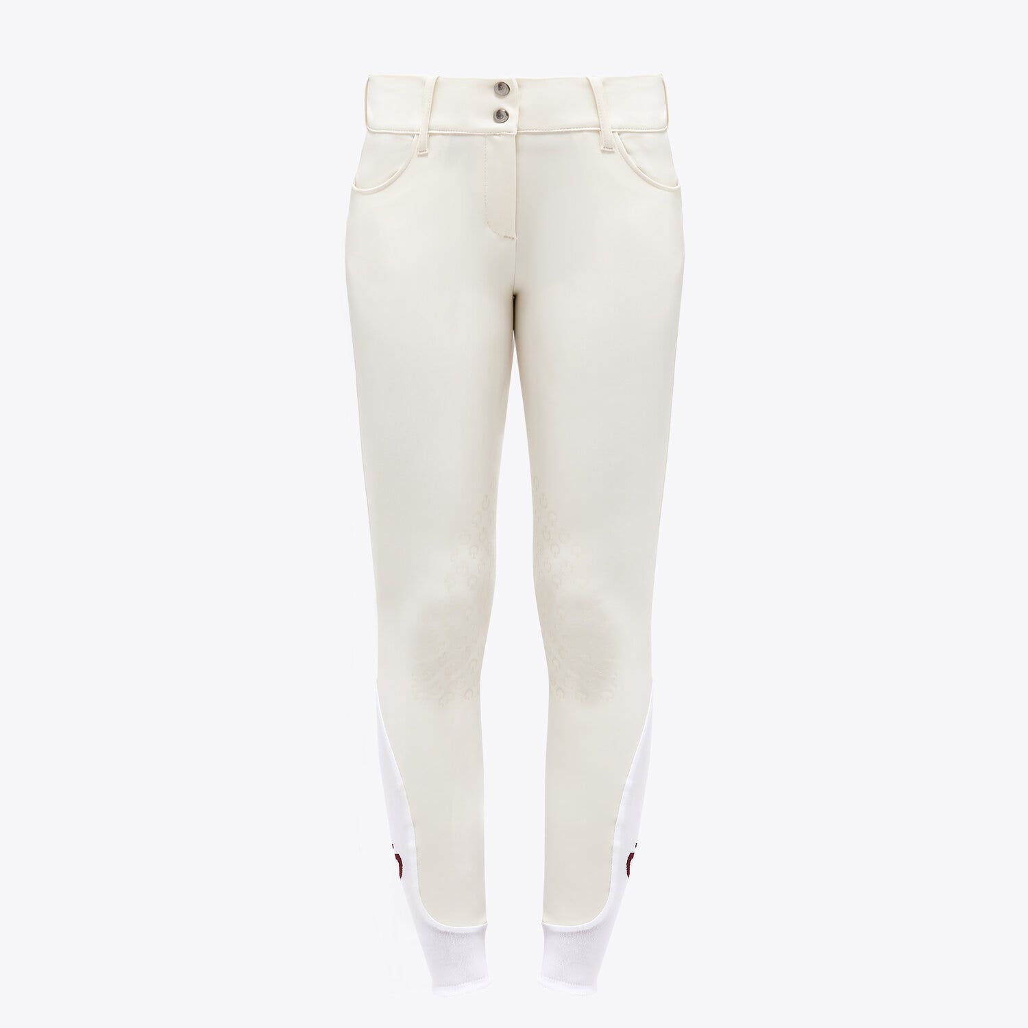 Cavalleria Toscana Pantaloni Cavalleria Toscana da donna jumping grip al ginocchio Off-White-1
