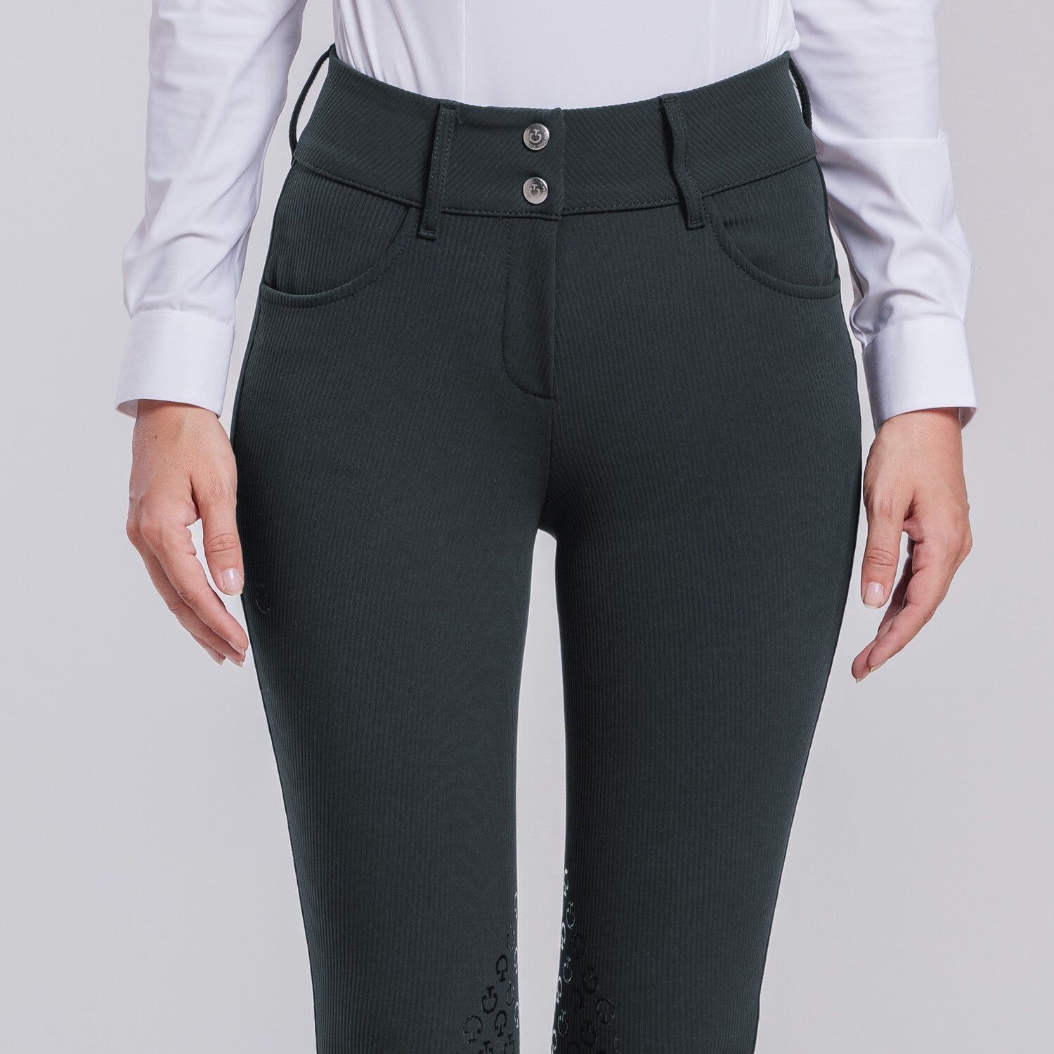 Cavalleria Toscana PANTALONI CON GRIP AL GINOCCHIO DA DONNA CHARCOAL GREY-3