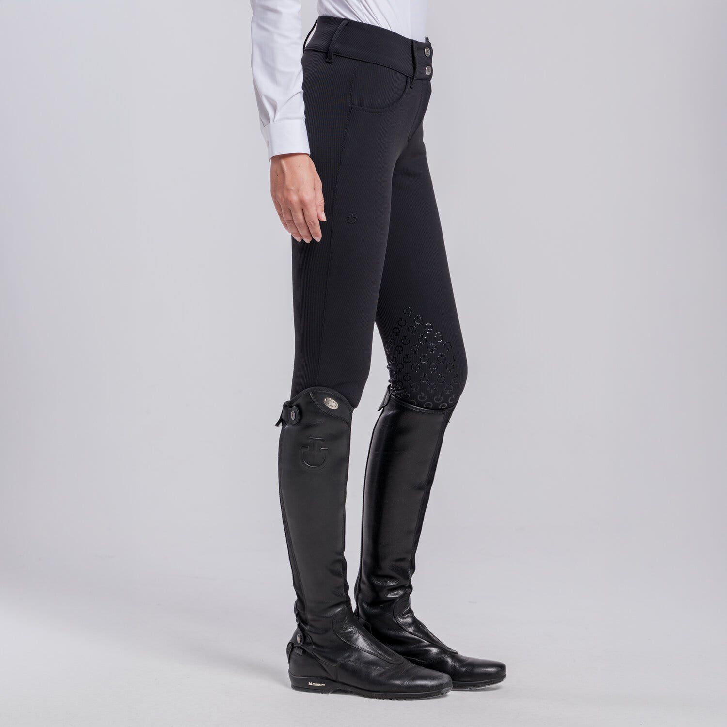Cavalleria Toscana PANTALONI CON GRIP AL GINOCCHIO DA DONNA BLACK-1