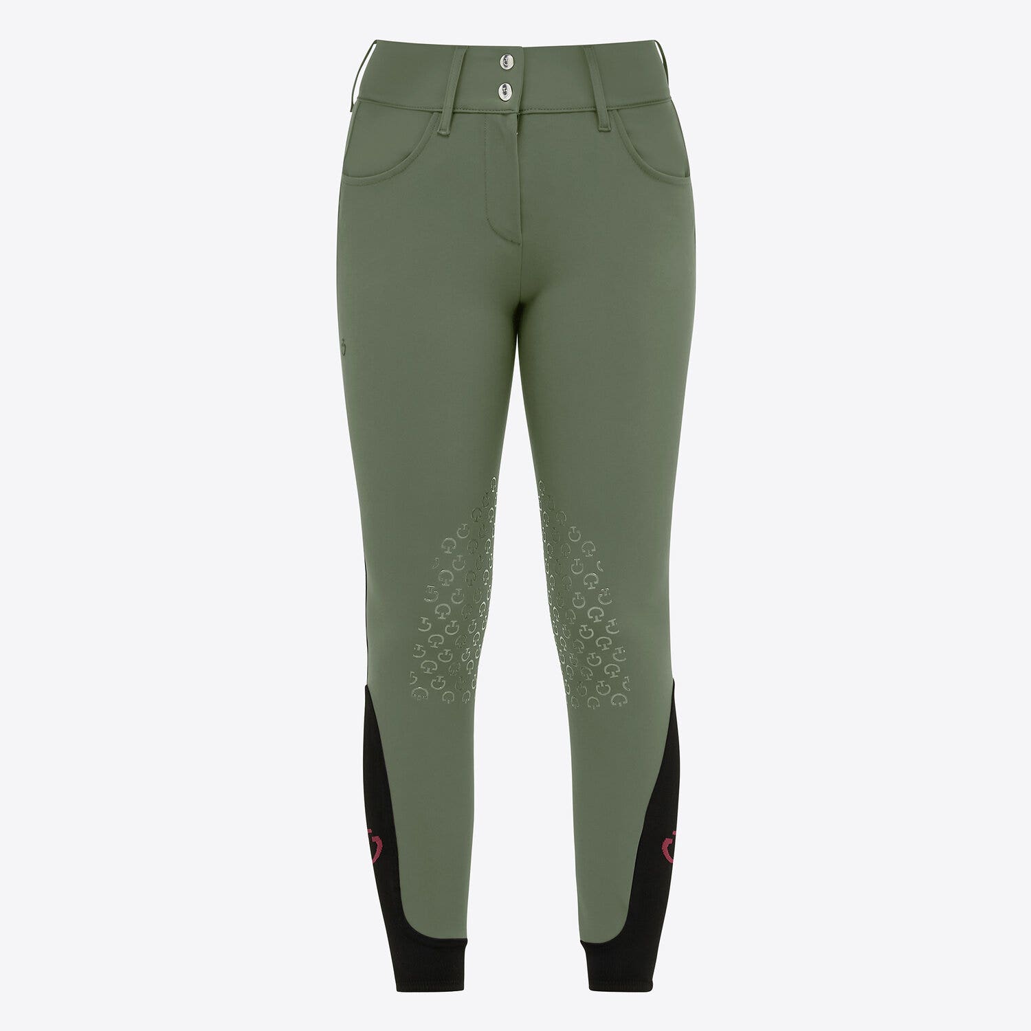 Cavalleria Toscana Cavalleria Toscana Women's knee grip jumping breeches FOREST GREEN-1