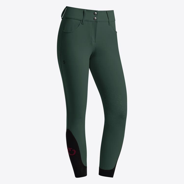 Cavalleria Toscana Pantaloni Cavalleria Toscana da donna jumping grip al ginocchio JUNGLE GREEN-1