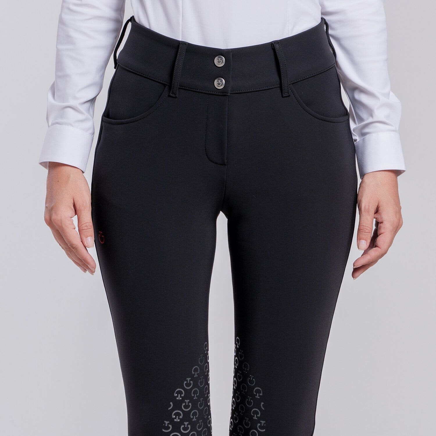 Cavalleria Toscana Women’s knee grip breeches BLACK-3