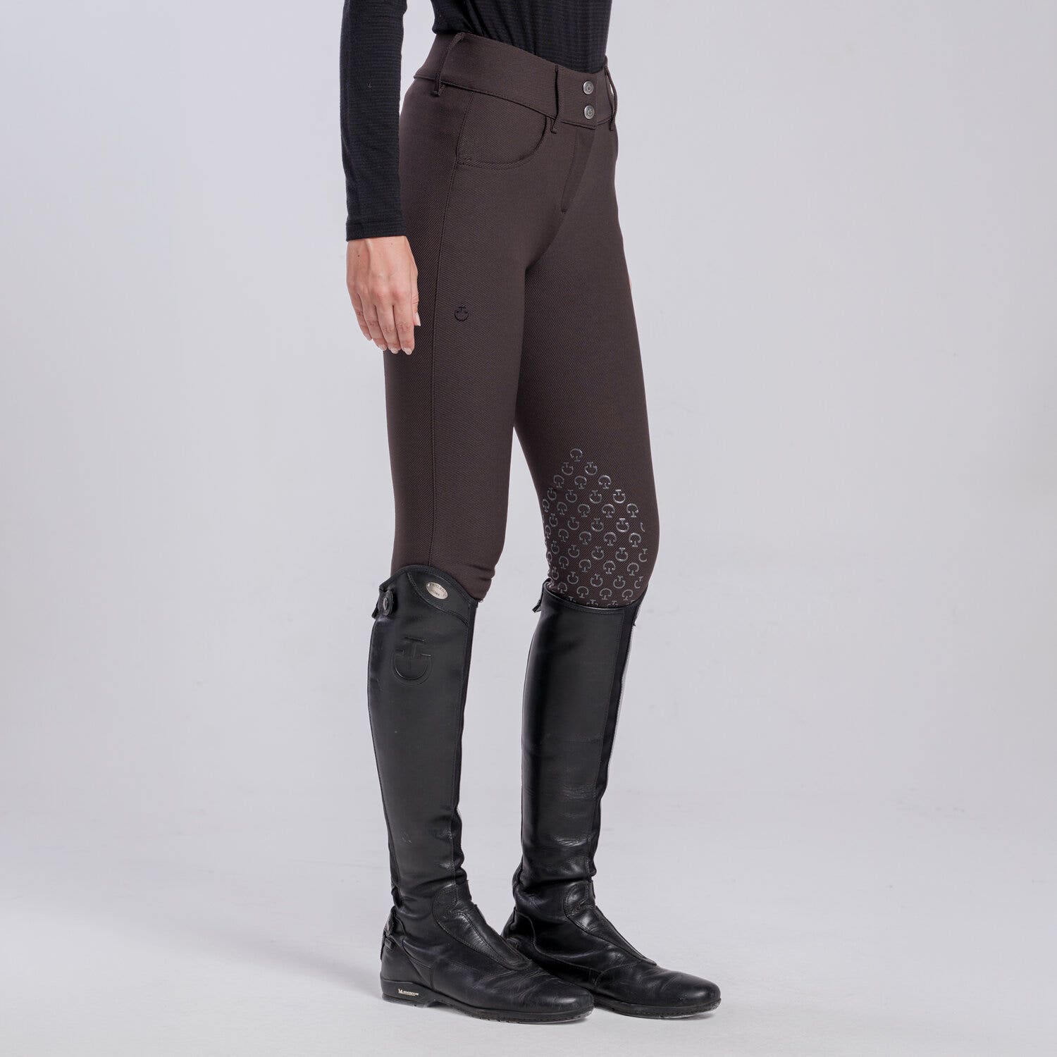 Cavalleria Toscana Women’s knee grip breeches ESPRESSO-1