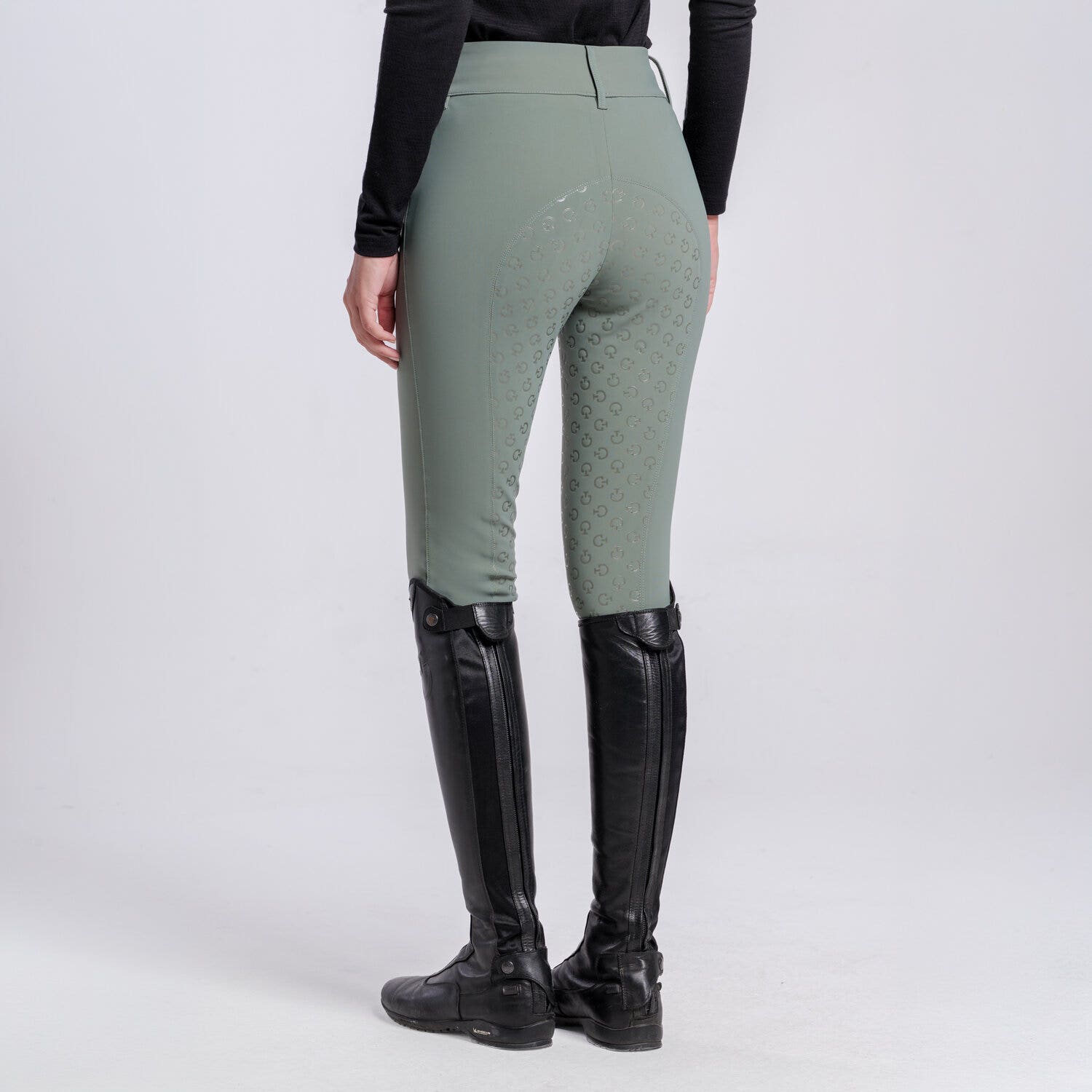 Cavalleria Toscana Women’s full grip breeches EMERALD GREY-2
