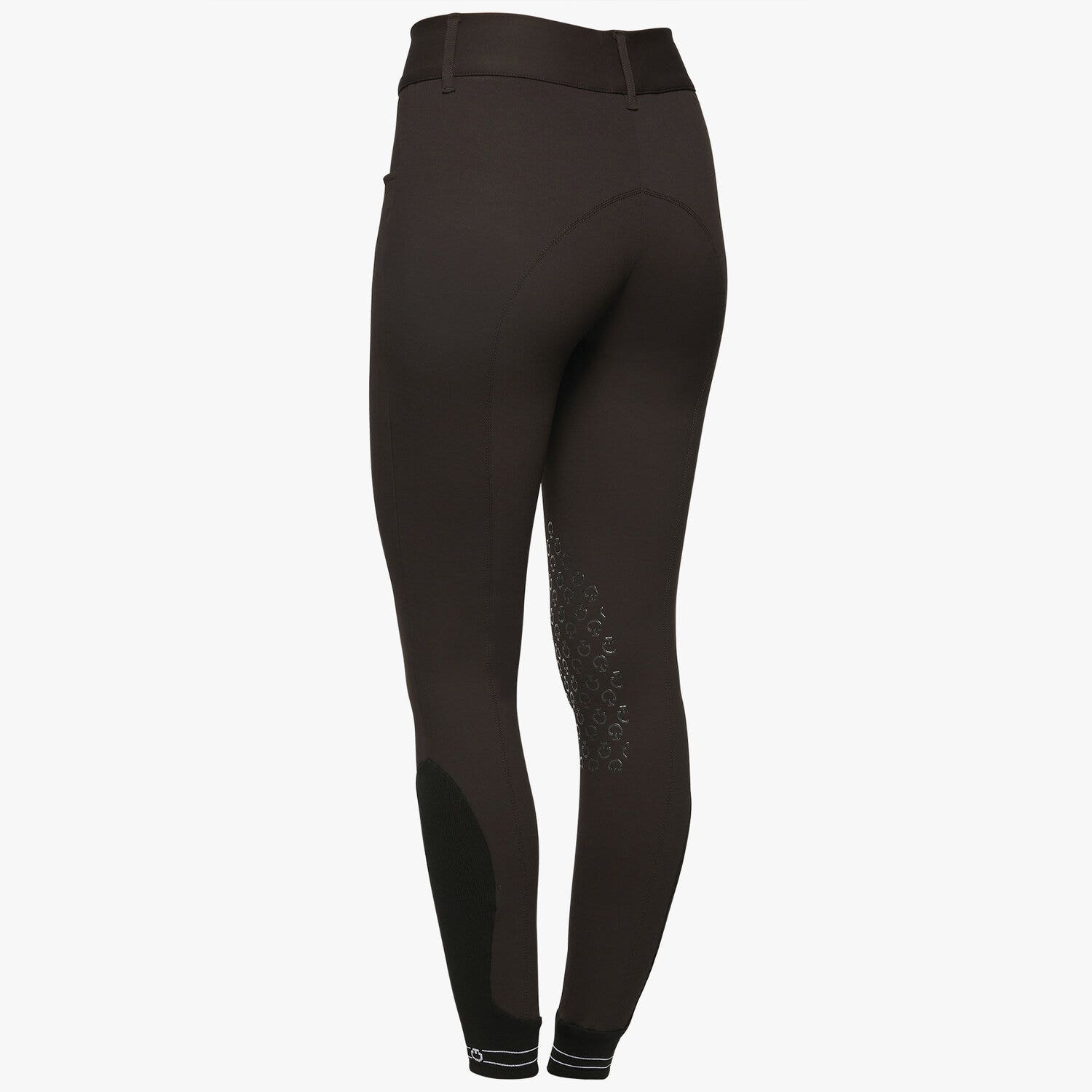 Cavalleria Toscana Women`s jumping breeches with perforated logo tape BROWN-3