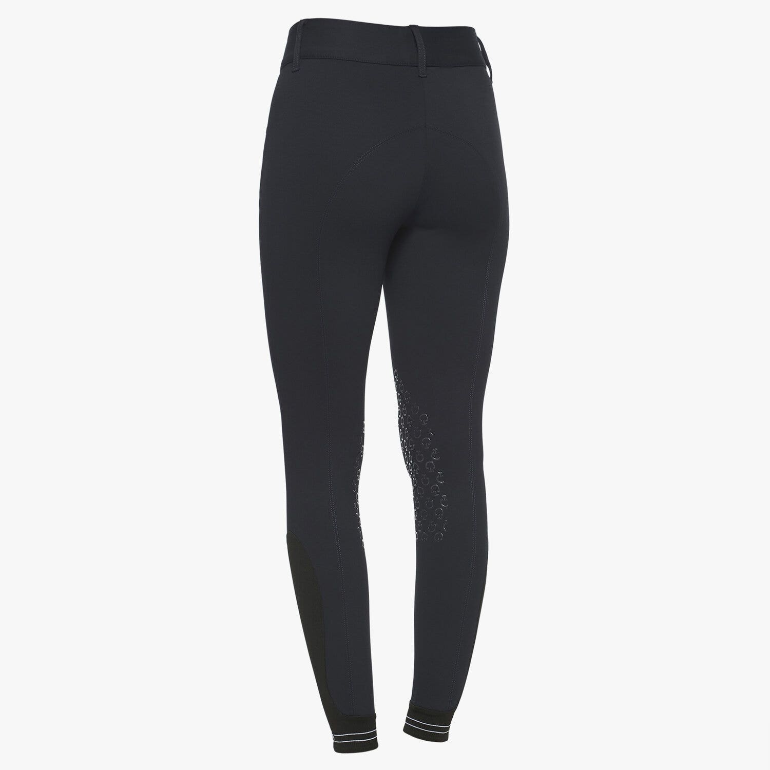 Cavalleria Toscana Women`s jumping breeches with perforated logo tape NAVY-3
