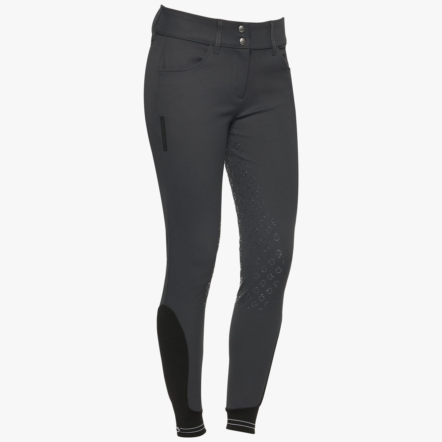 Women's dressage breeches with perforated logo tape