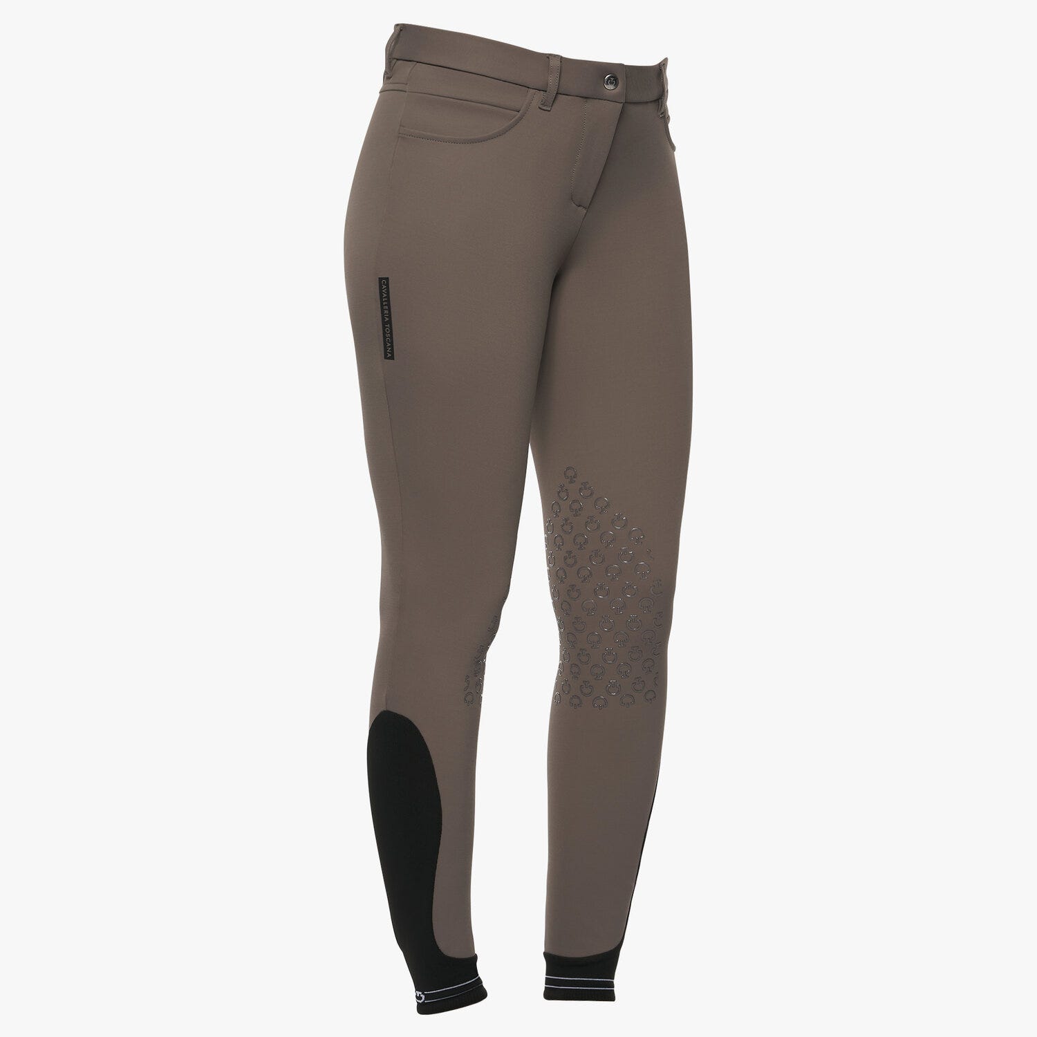 Women`s knee grip breeches with perforated logo tape