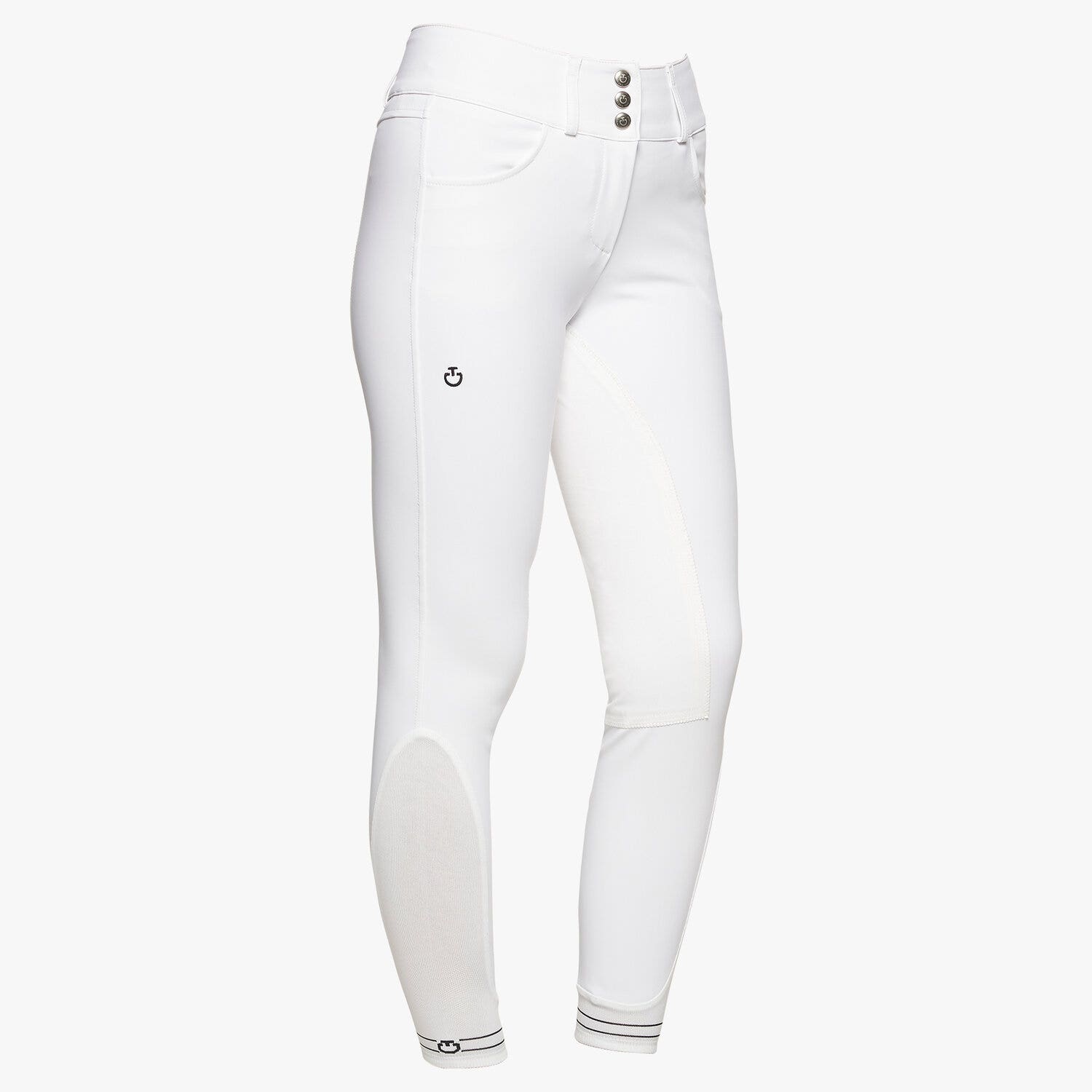 Cavalleria Toscana Women's Full Suede Seat Riding Breeches WHITE-1