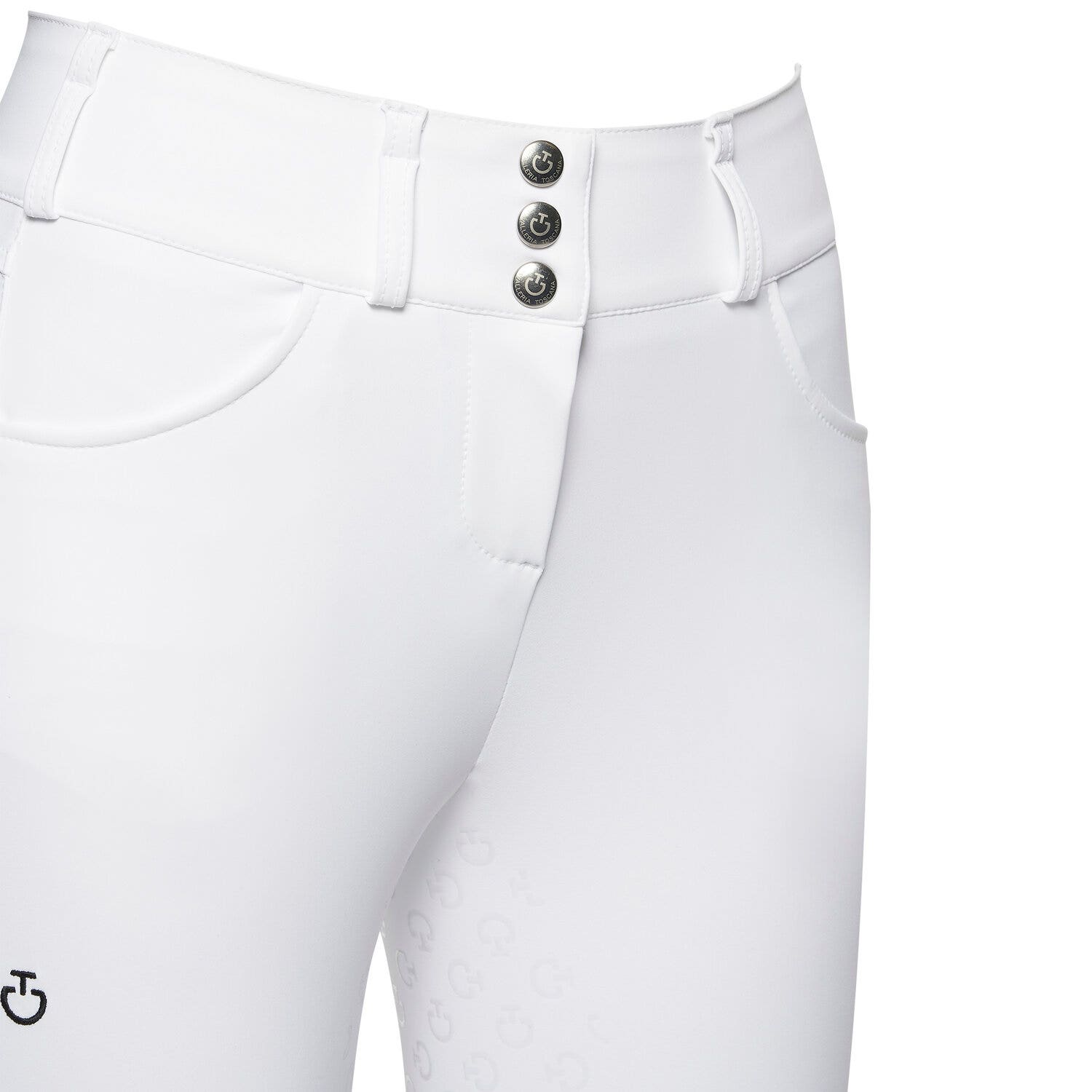 Cavalleria Toscana Women`s high waist dressage breeches WHITE-4