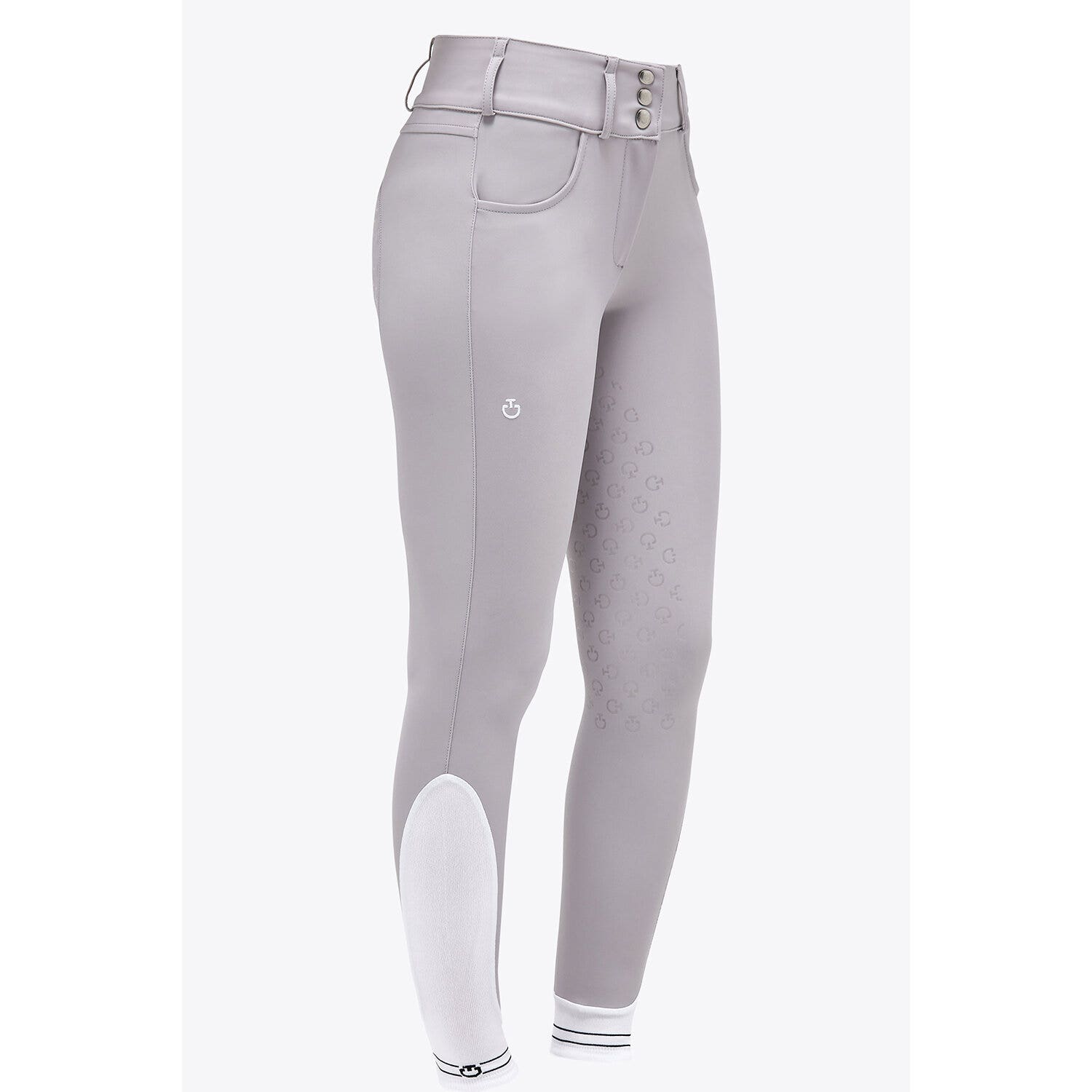 Cavalleria Toscana Women`s high waist dressage breeches LIGHT GREY-2