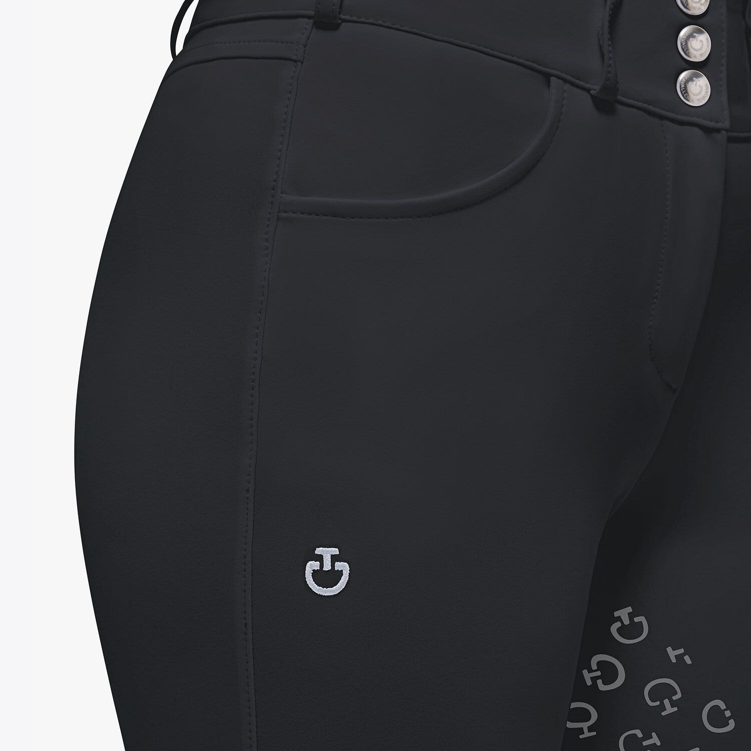 Cavalleria Toscana Women`s high waist dressage breeches BLACK-3