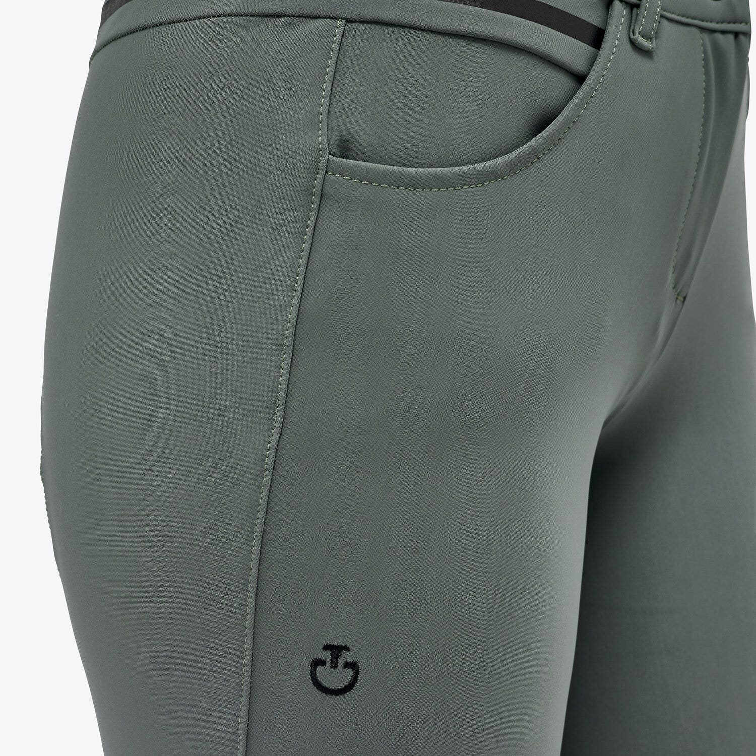Cavalleria Toscana Women's trousers in technical fabric FOLIAGE GREEN-4