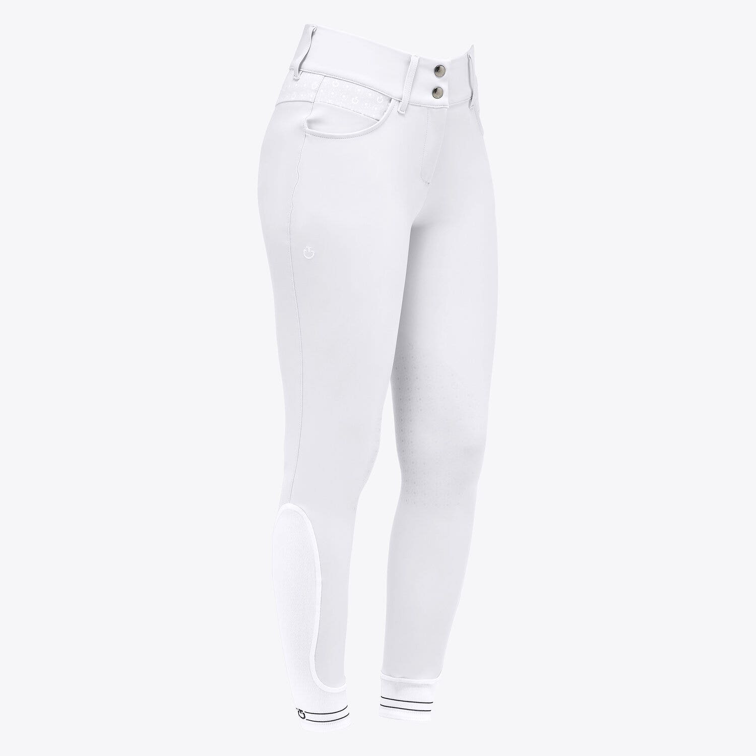 Cavalleria Toscana CT Motif Print Jumping  Riding Breeches WHITE-1
