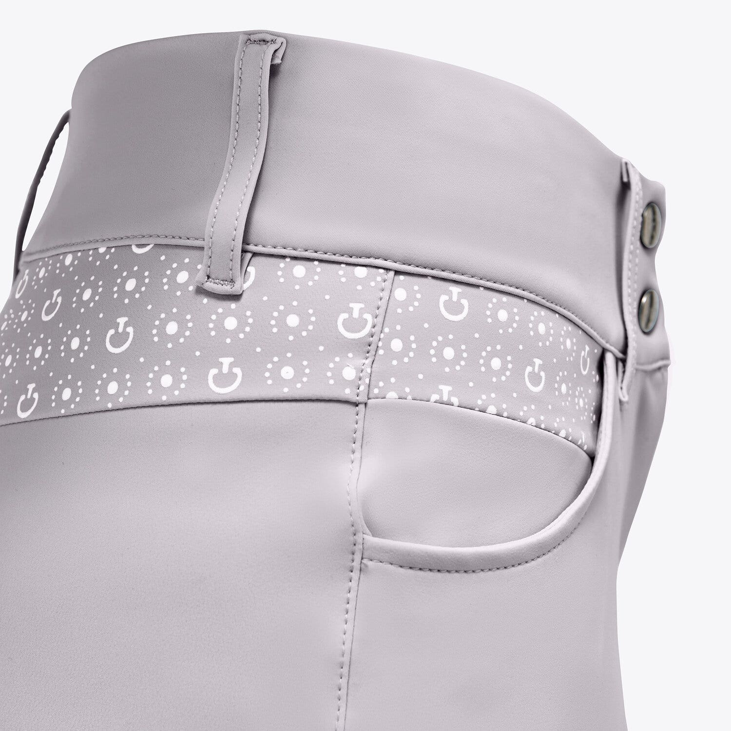 Cavalleria Toscana CT Motif Print Jumping Riding Breeches LIGHT GREY-4