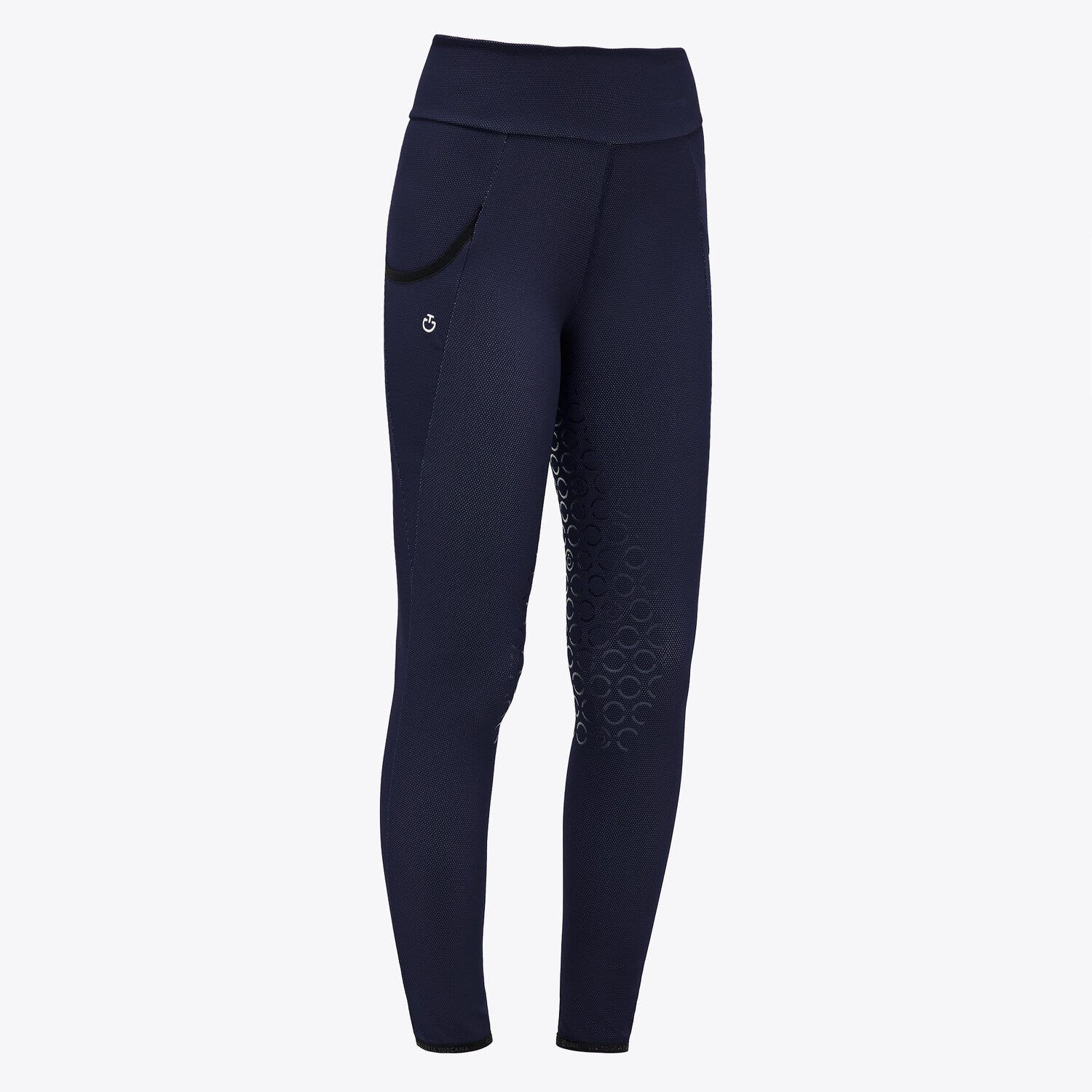 Cavalleria Toscana Bonded Jersey Mesh Side Pocket Full Grip Leggings ROYAL BLUE-2