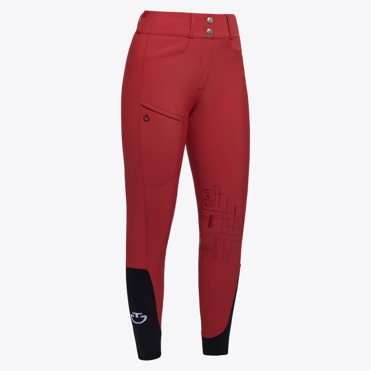 Cavalleria Toscana Pantaloni da equitazione CT Academy da donna in jersey WINE-1