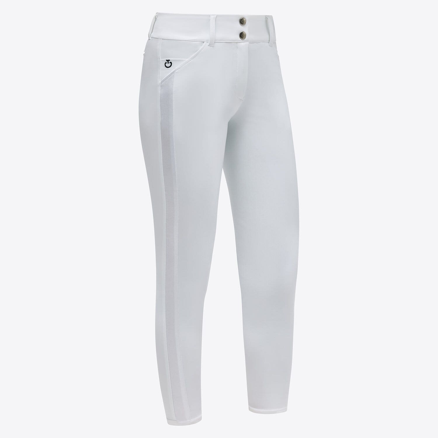 Cavalleria Toscana Women's full grip breeches WHITE-1