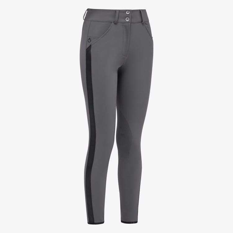 Cavalleria Toscana Pantaloni da donna grip al ginocchio CHARCOAL GREY-1