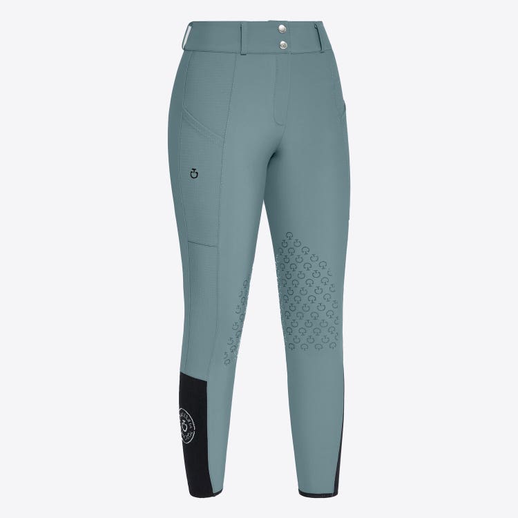 Cavalleria Toscana Pantaloni da donna jumping grip al ginocchio PETROLEUM-1