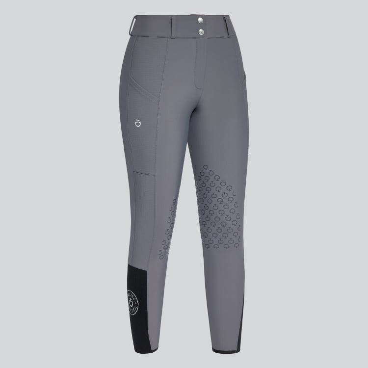 Cavalleria Toscana Pantaloni da donna jumping grip al ginocchio ANTHRACITE GREY-1