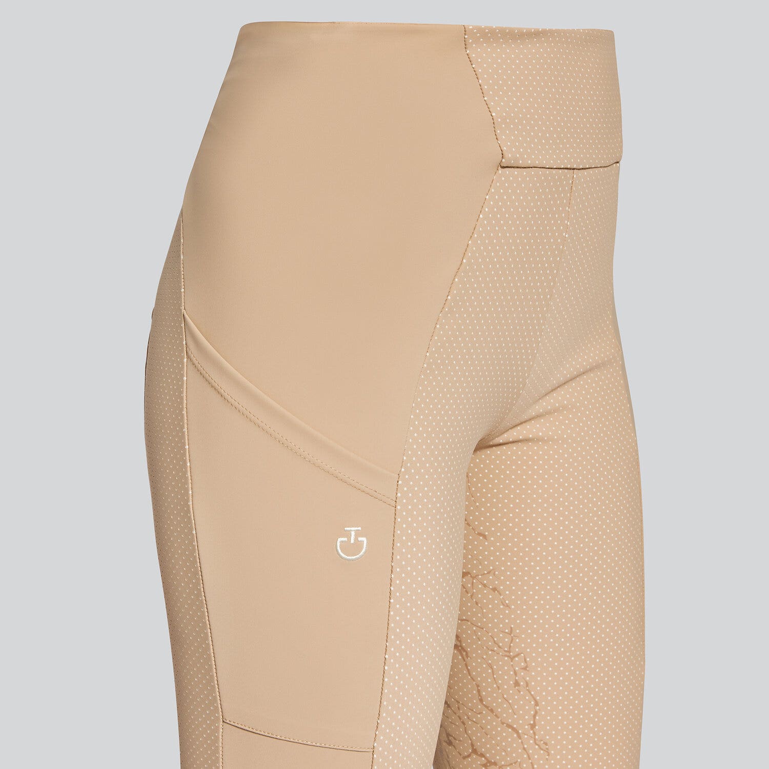 Cavalleria Toscana Women's full grip leggings BEIGE-3