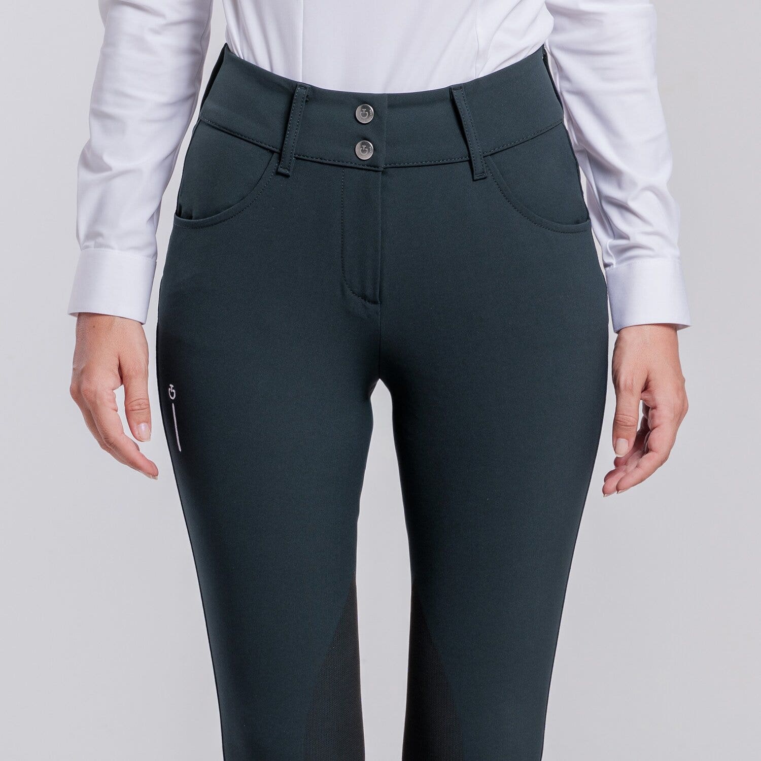 Cavalleria Toscana Women’s Revolution knee grip breeches CHARCOAL GREY-3
