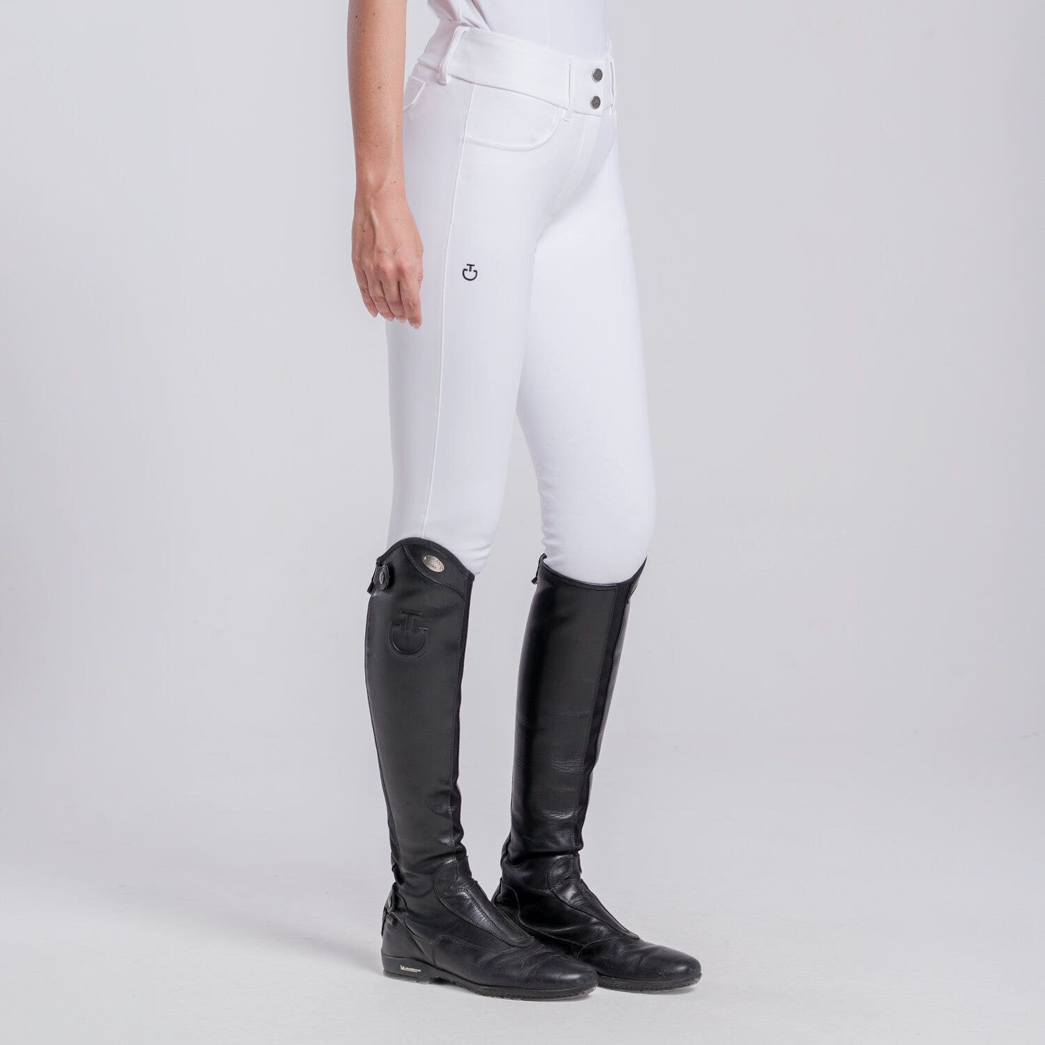 Cavalleria Toscana PANTALONI CON TASCHE POSTERIORI DA DONNA WHITE-1