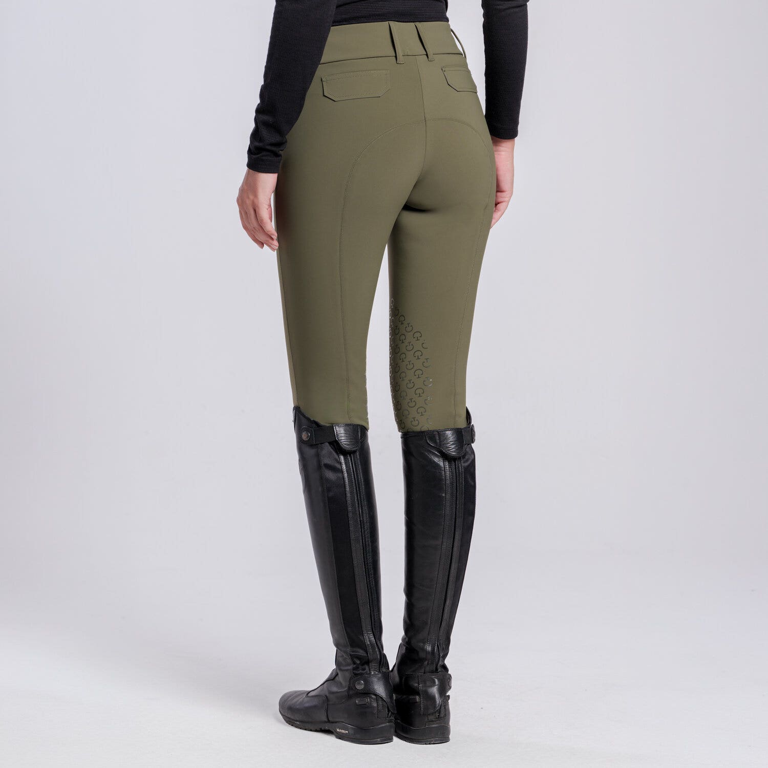 Cavalleria Toscana Women’s breeches with back pockets WINTER MOSS-2