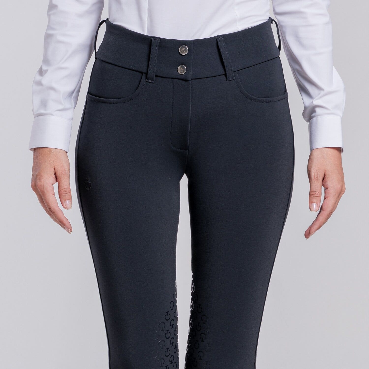 Cavalleria Toscana PANTALONI CON TASCHE POSTERIORI DA DONNA NAVY-3