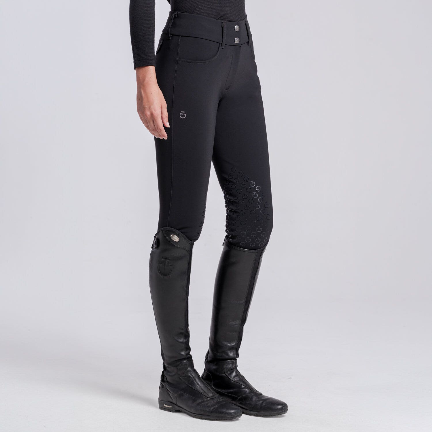 Cavalleria Toscana PANTALONI CON TASCHE POSTERIORI DA DONNA BLACK-1