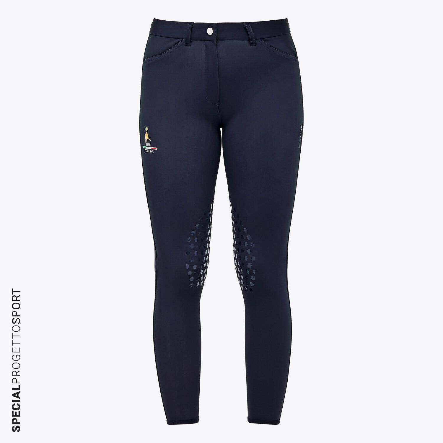 Cavalleria Toscana Women's FISE knee grip breeches NAVY-1