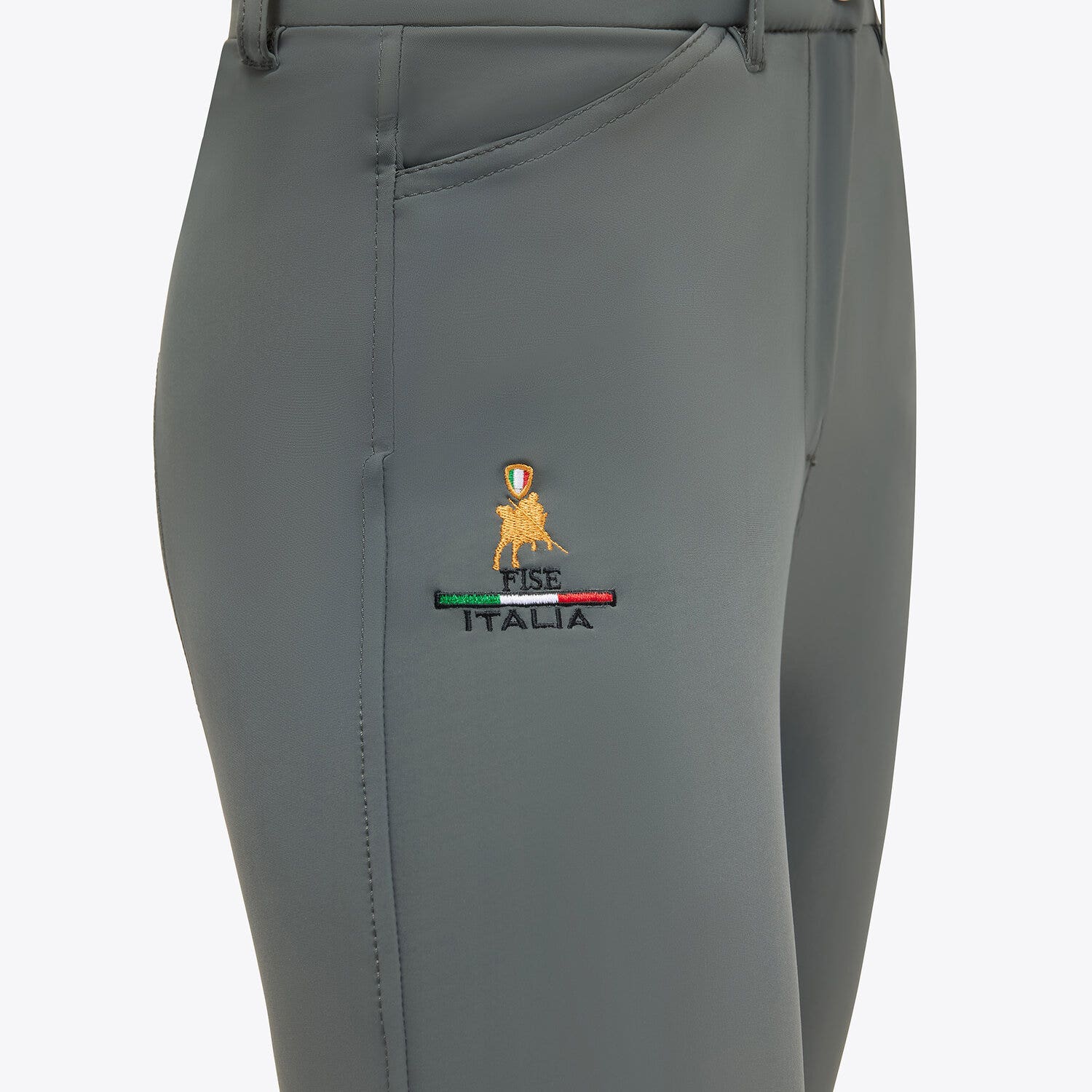 Cavalleria Toscana Women's FISE knee grip breeches CHARCOAL GREY-3