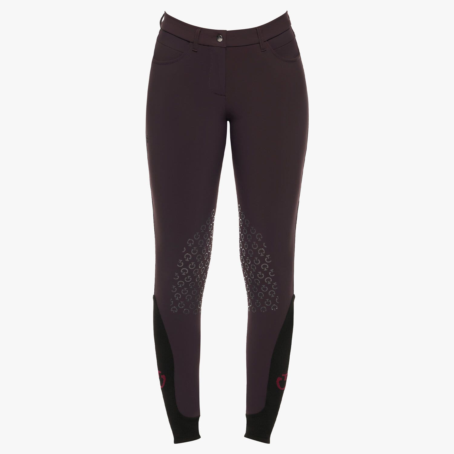 Cavalleria Toscana Women's knee grip riding breeches. DARK PURPLE-1