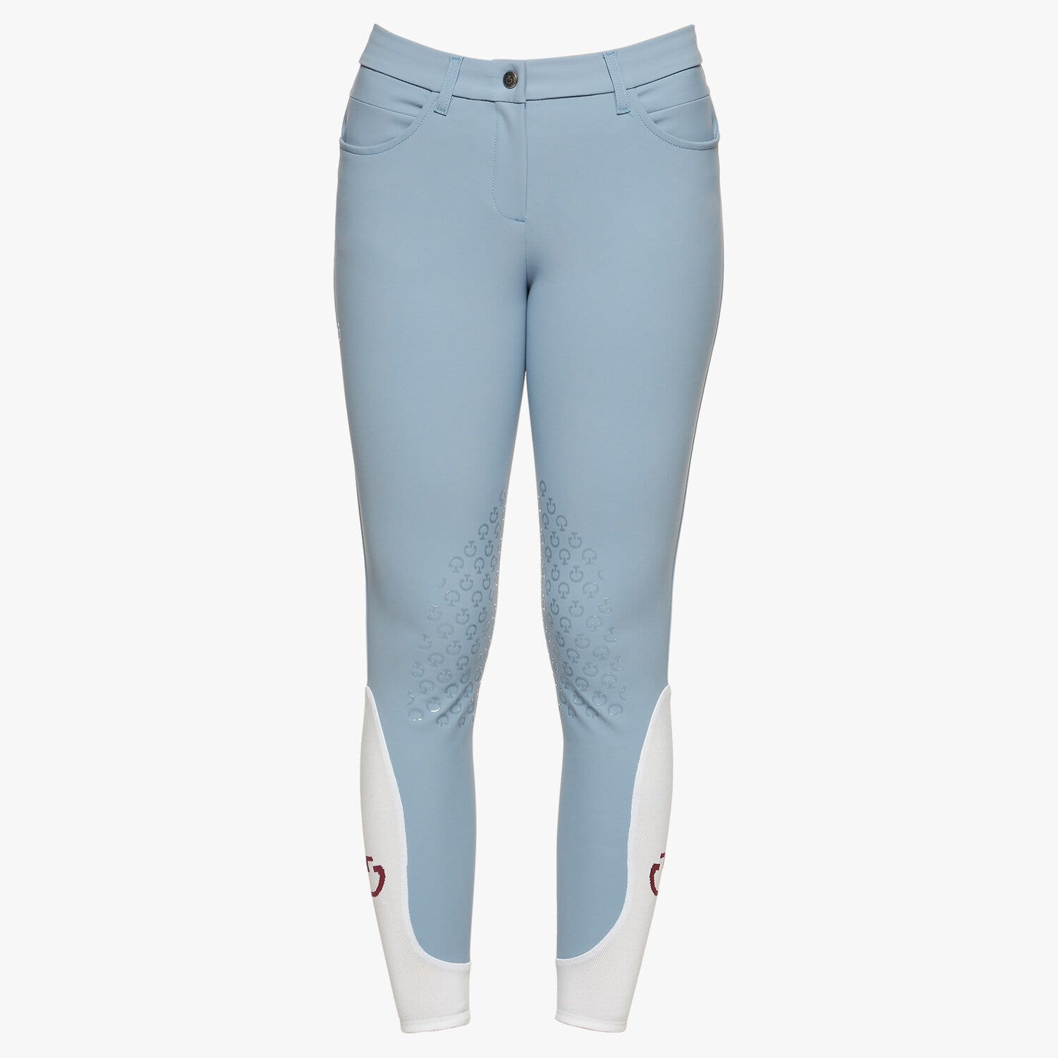 Cavalleria Toscana Women's knee grip riding breeches. Light blue-1